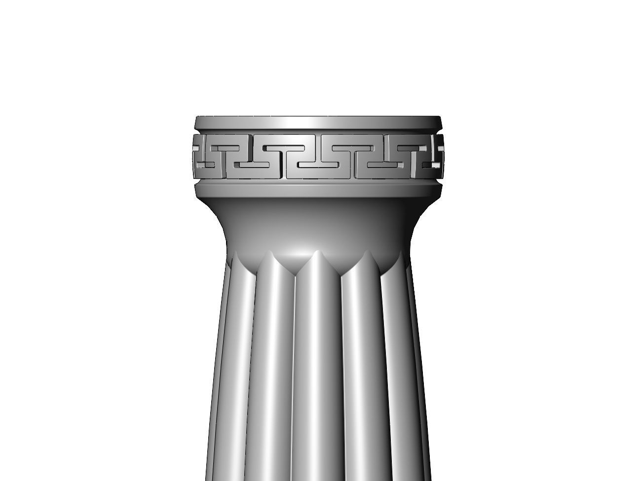 Ribbed rounded greek key pattern ends pillar column 3D print model_2