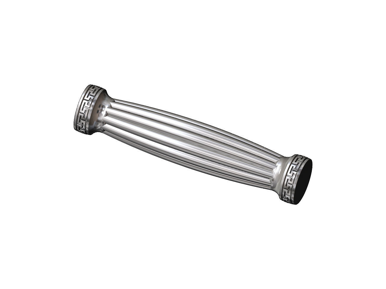 Ribbed rounded greek key pattern ends pillar column 3D print model_10
