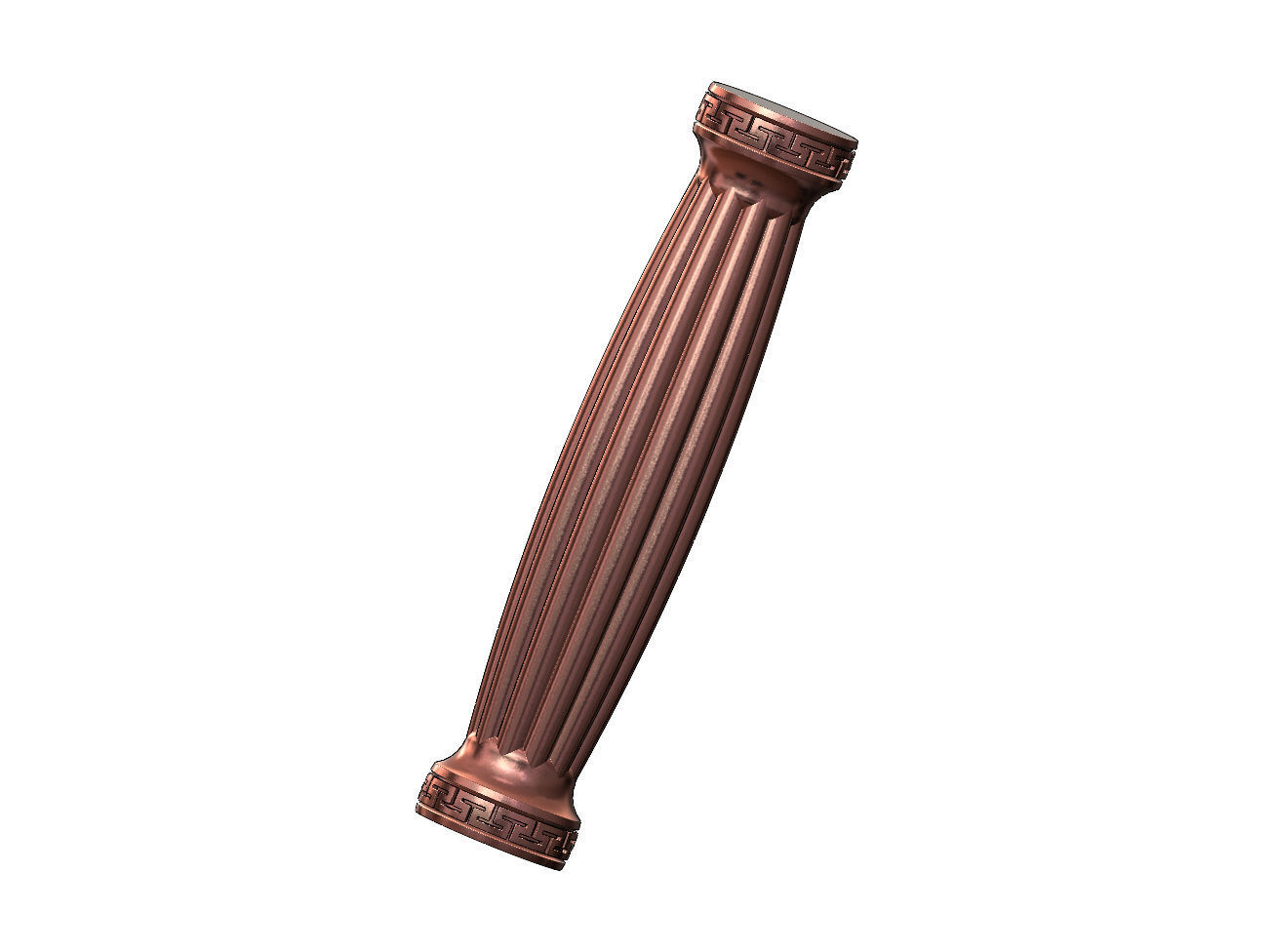 Ribbed rounded greek key pattern ends pillar column 3D print model_11