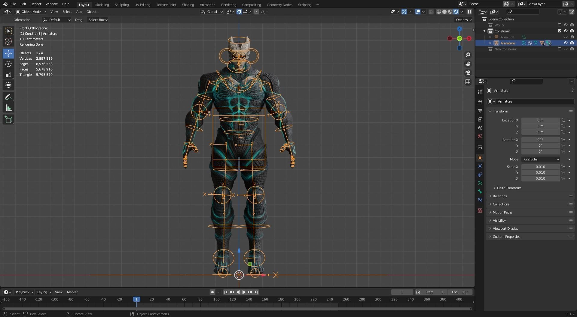High Poly - Kaiju No 8 - Hibino Kafka 3D model_16