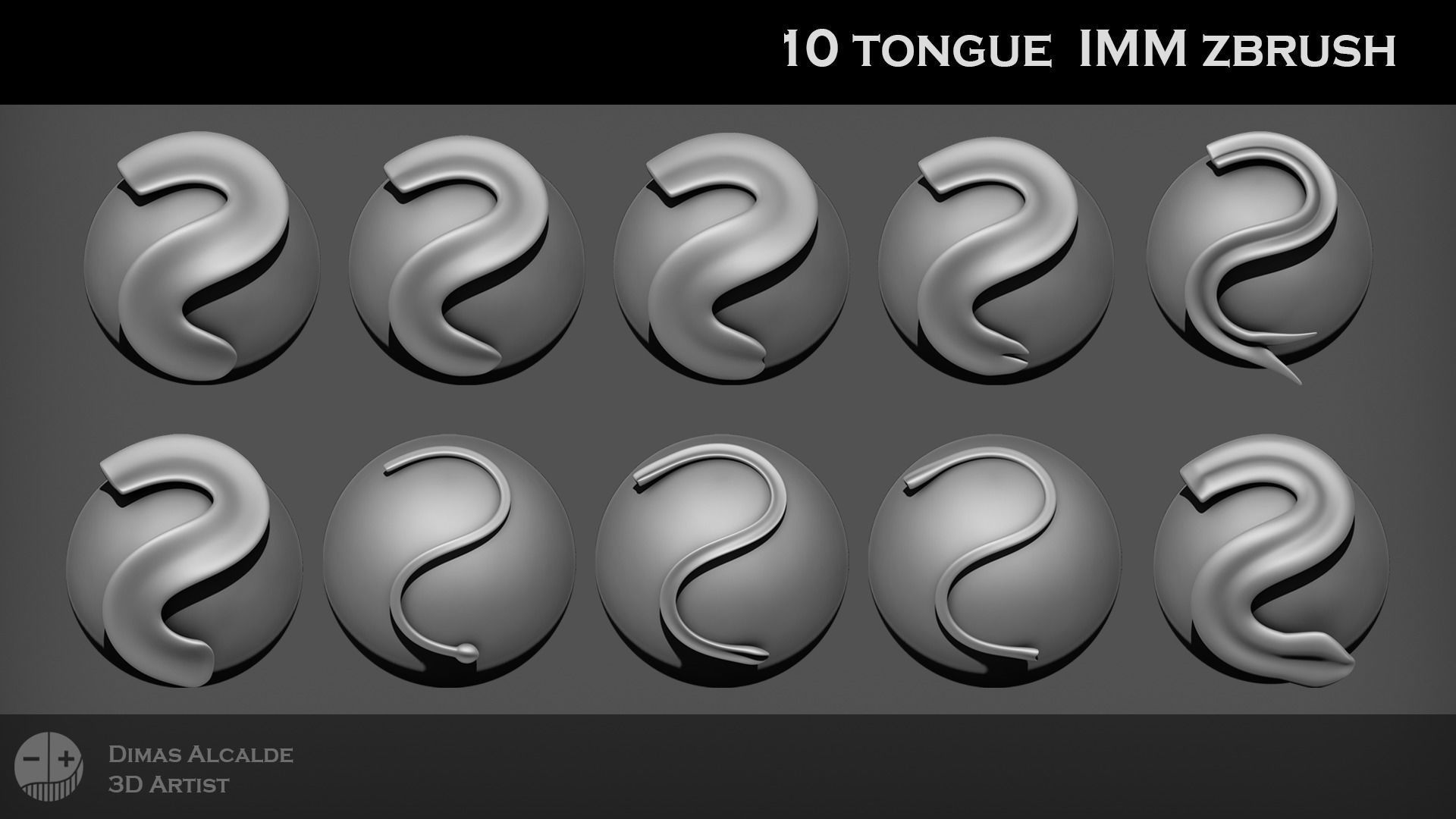 10 Character and Monster tongue zBRUSH IMM Low-poly 3D model_3