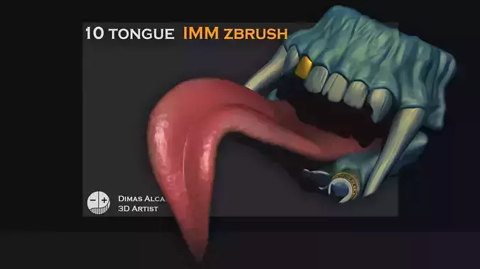 10 Character and Monster tongue zBRUSH IMM Low-poly 3D model