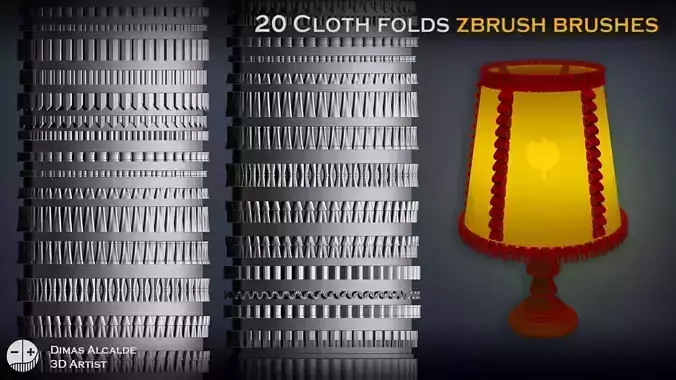 20 CLOTH Folds IMM ZBRUSH Brushes Blender