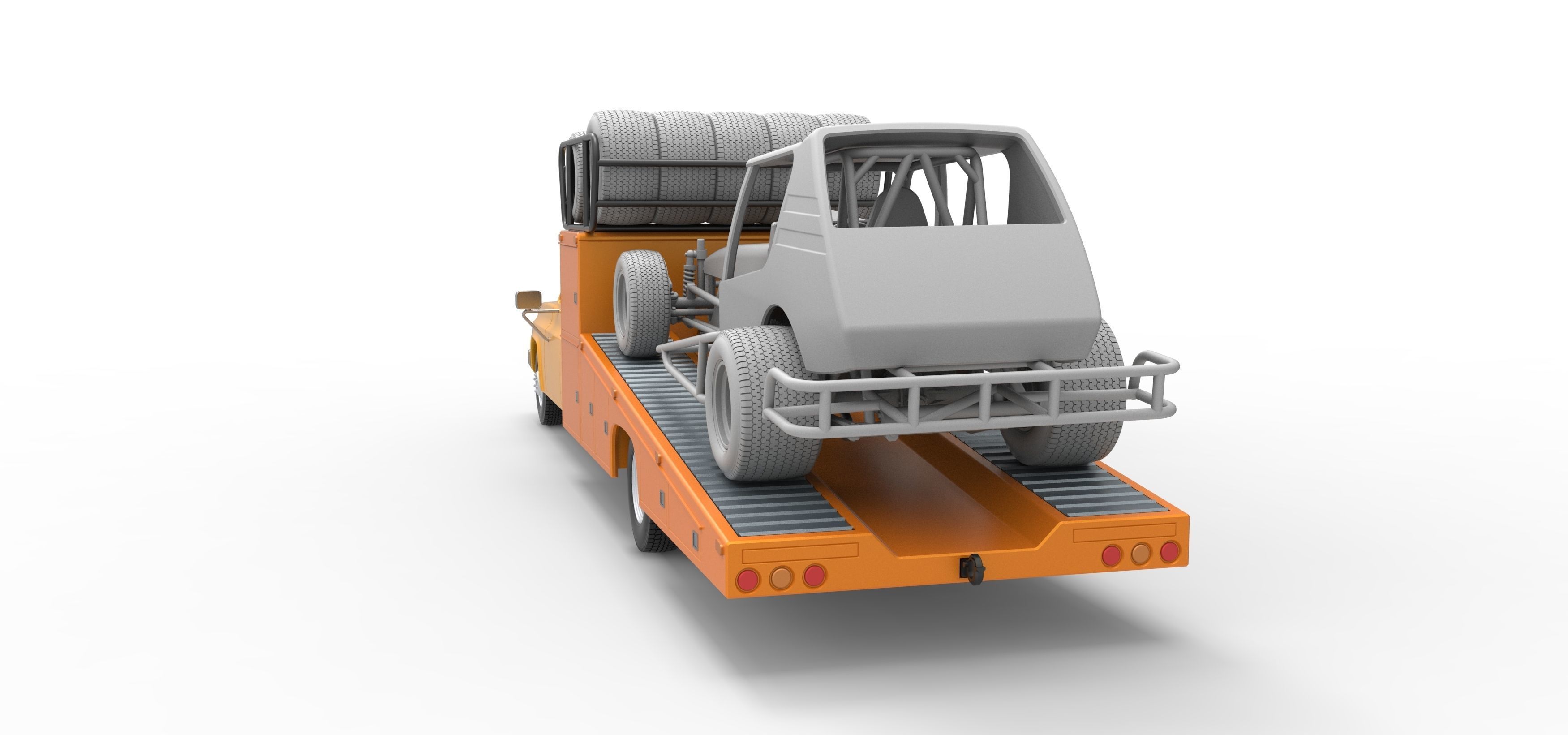 Vintage Transporter truck for Race car Scale 1 to 25 3D print model_7