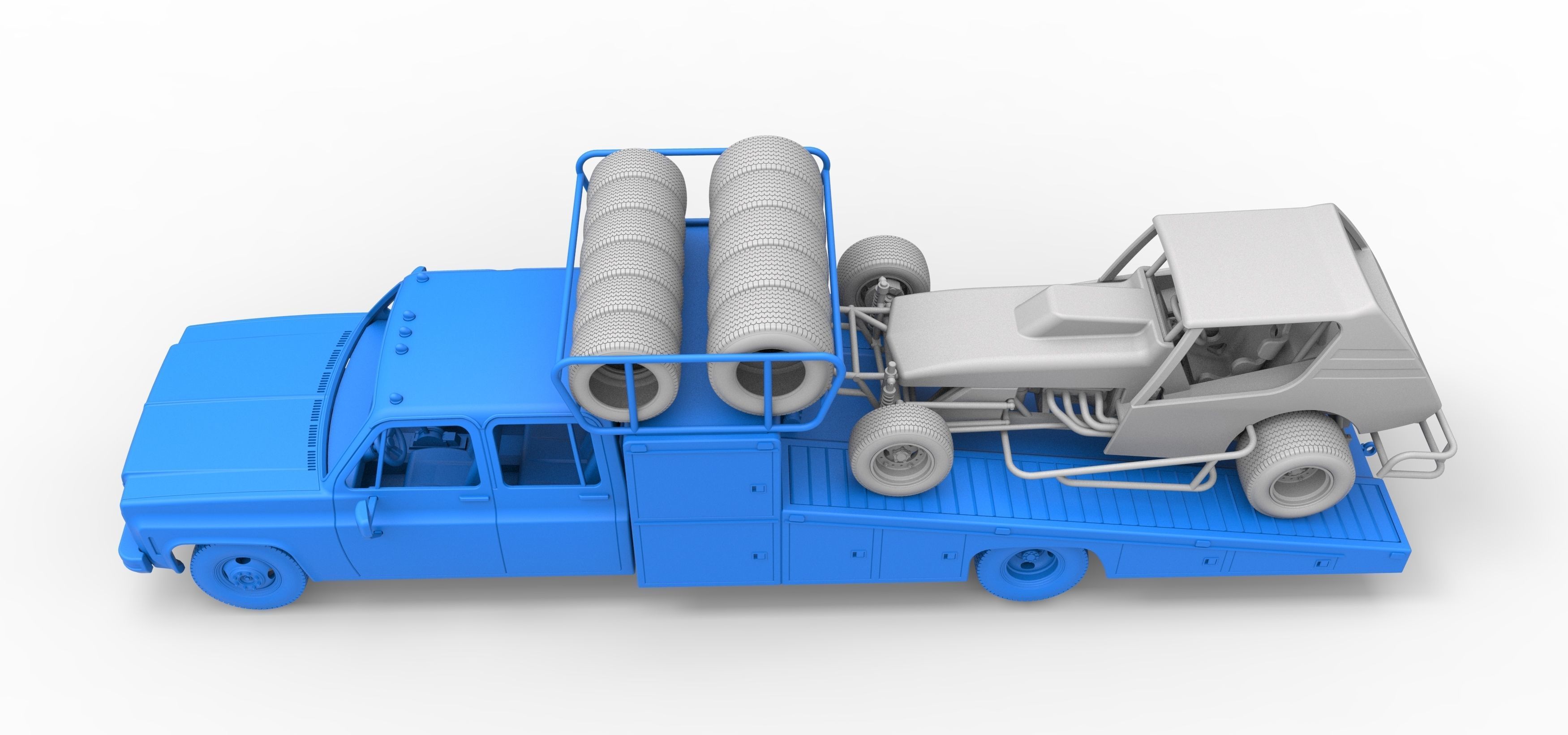 Vintage Transporter truck for Race car Scale 1 to 25 3D print model_31