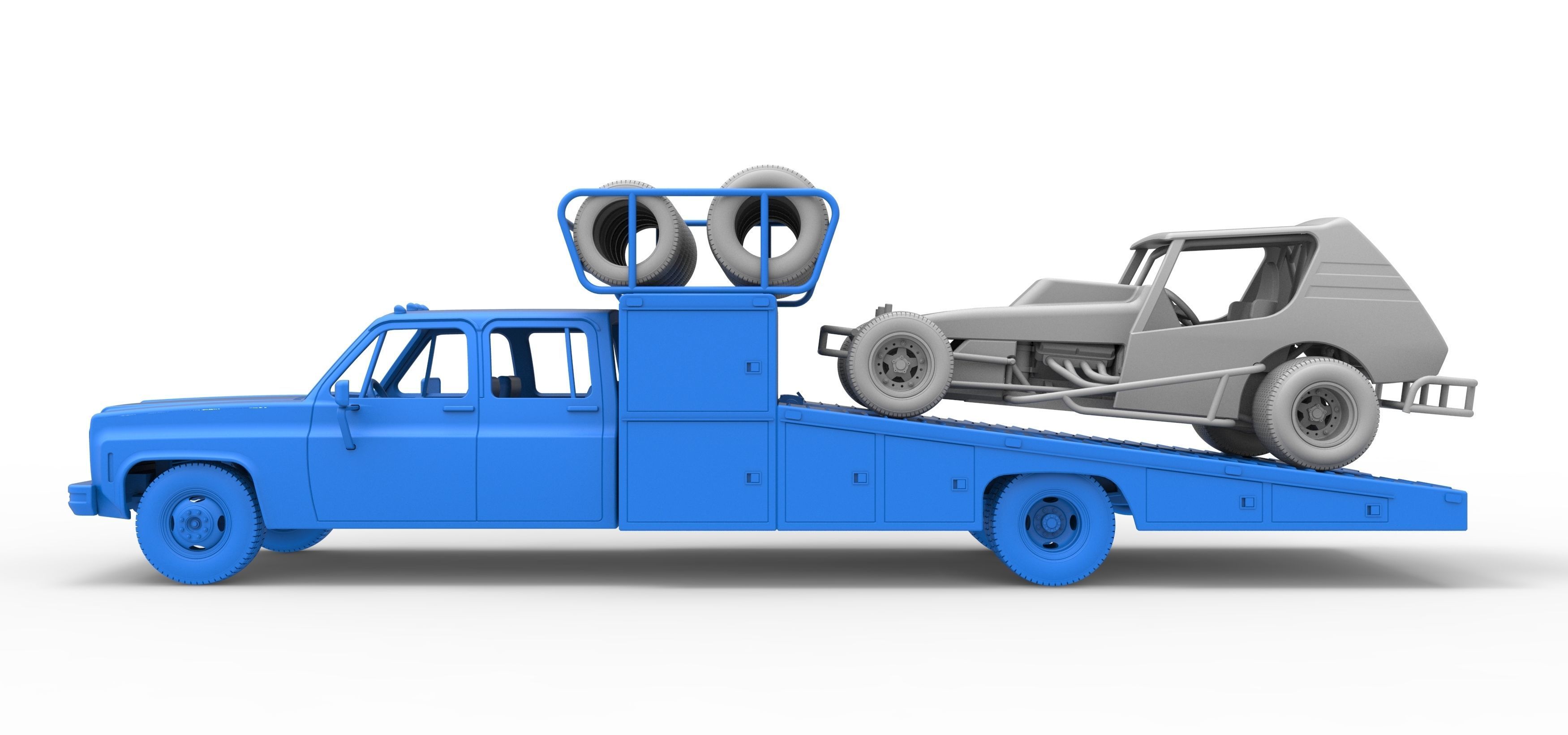 Vintage Transporter truck for Race car Scale 1 to 25 3D print model_30