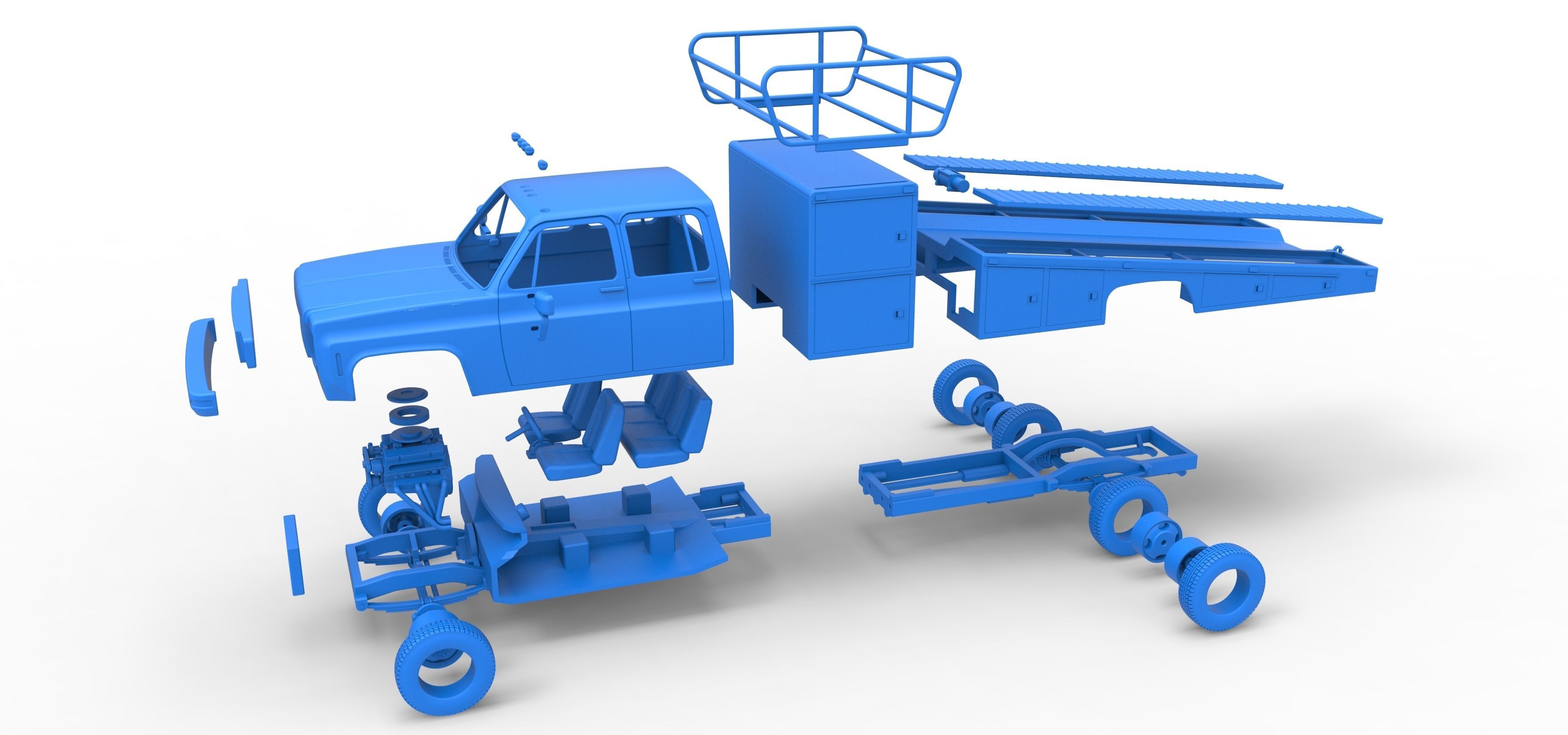 Vintage Transporter truck for Race car Scale 1 to 25 3D print model_52