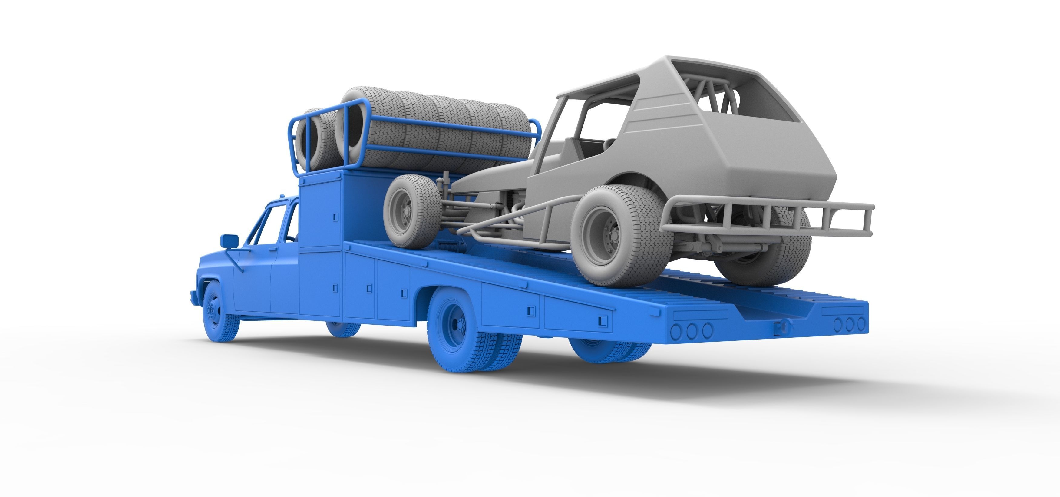 Vintage Transporter truck for Race car Scale 1 to 25 3D print model_33