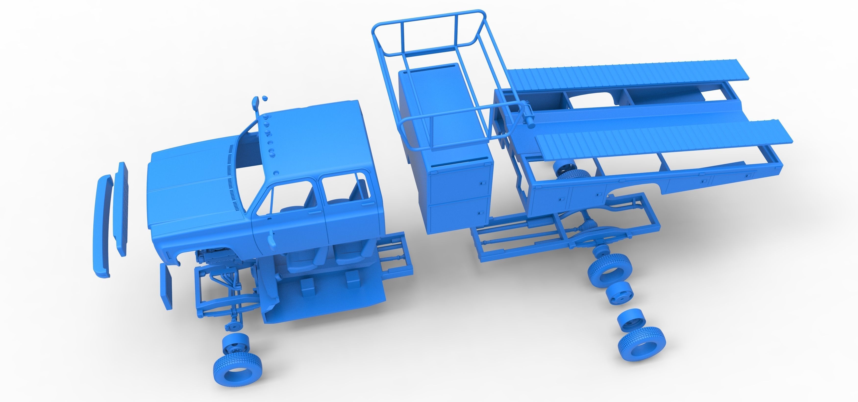 Vintage Transporter truck for Race car Scale 1 to 25 3D print model_53