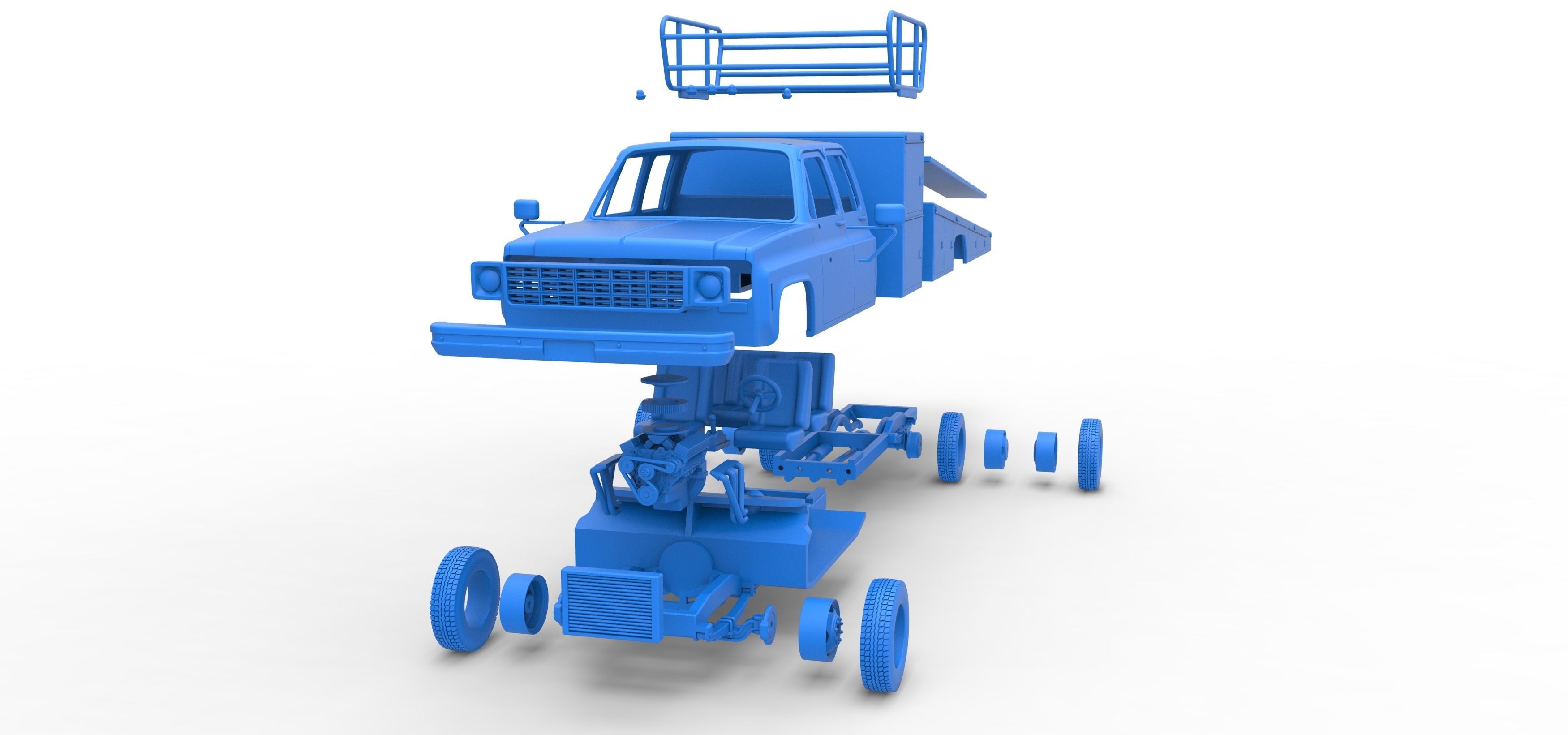 Vintage Transporter truck for Race car Scale 1 to 25 3D print model_55