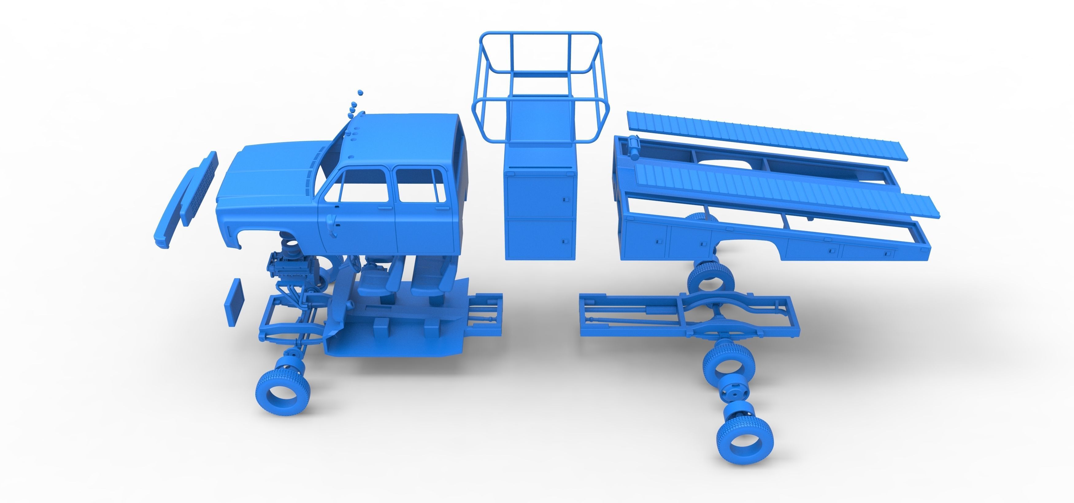 Vintage Transporter truck for Race car Scale 1 to 25 3D print model_57