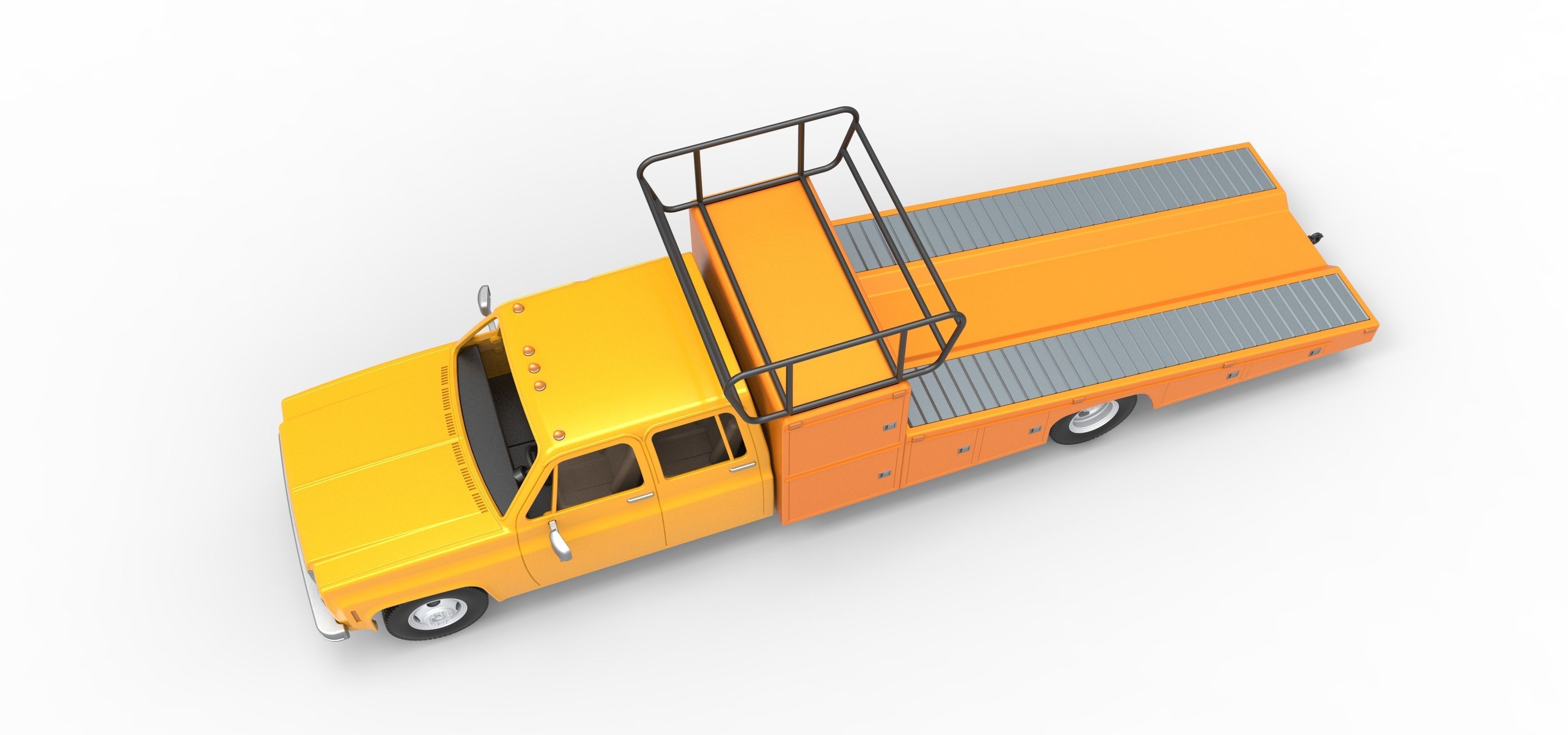 Vintage Transporter truck for Race car Scale 1 to 25 3D print model_11