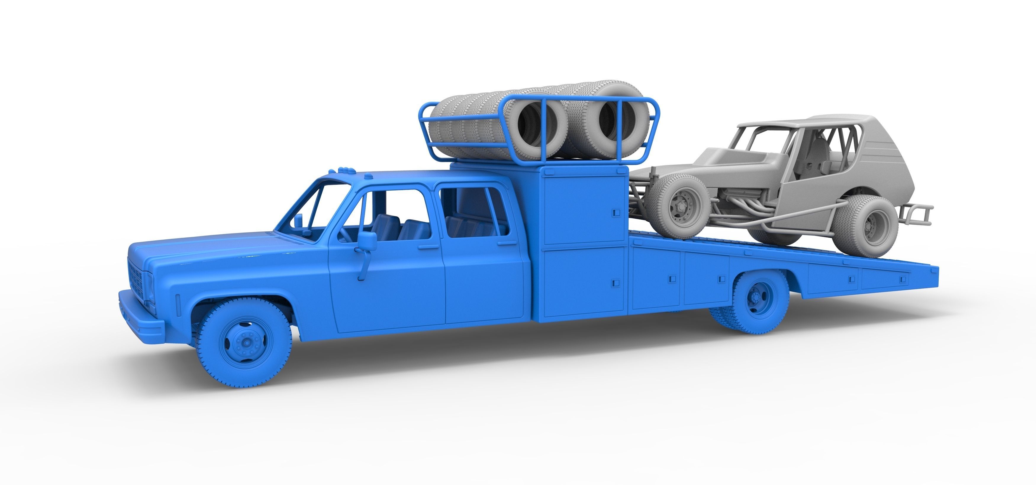 Vintage Transporter truck for Race car Scale 1 to 25 3D print model_25