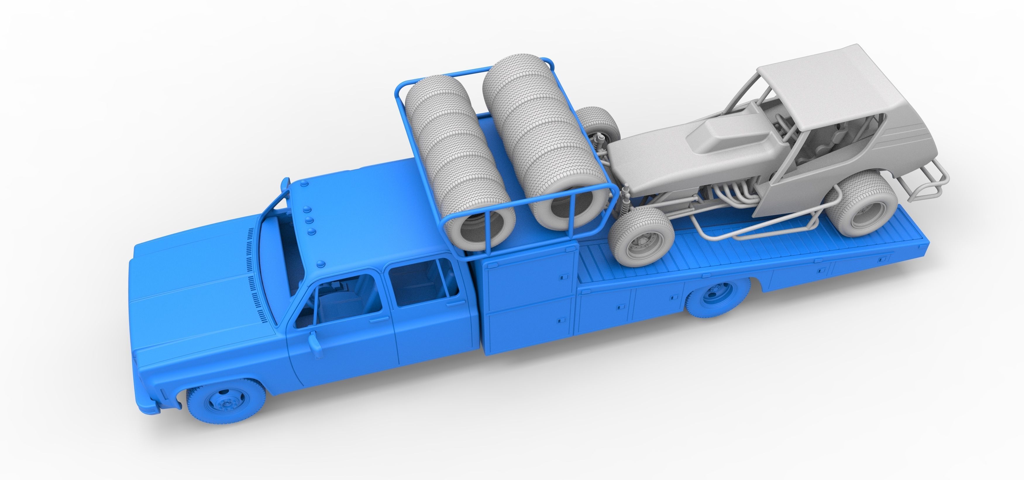 Vintage Transporter truck for Race car Scale 1 to 25 3D print model_27