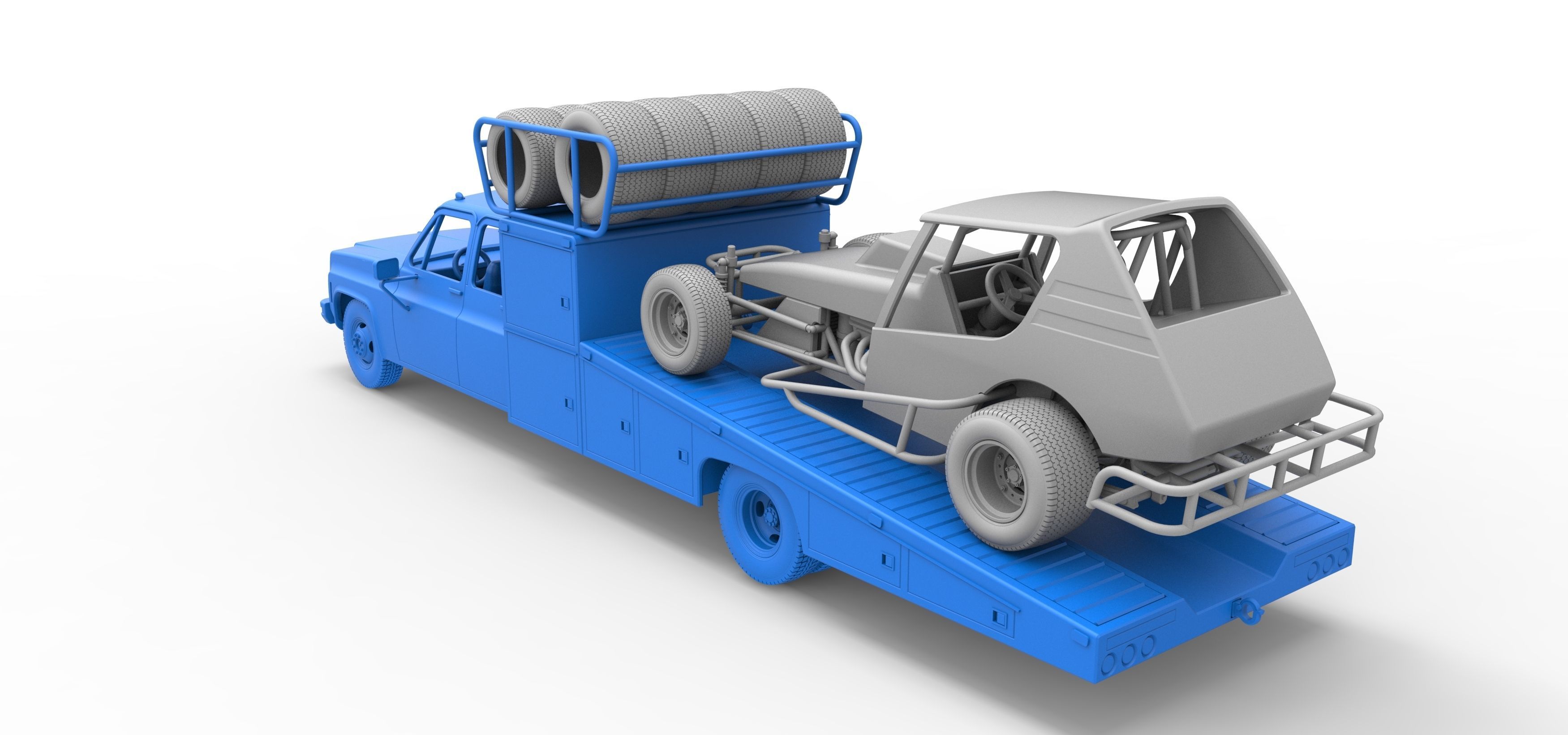 Vintage Transporter truck for Race car Scale 1 to 25 3D print model_32