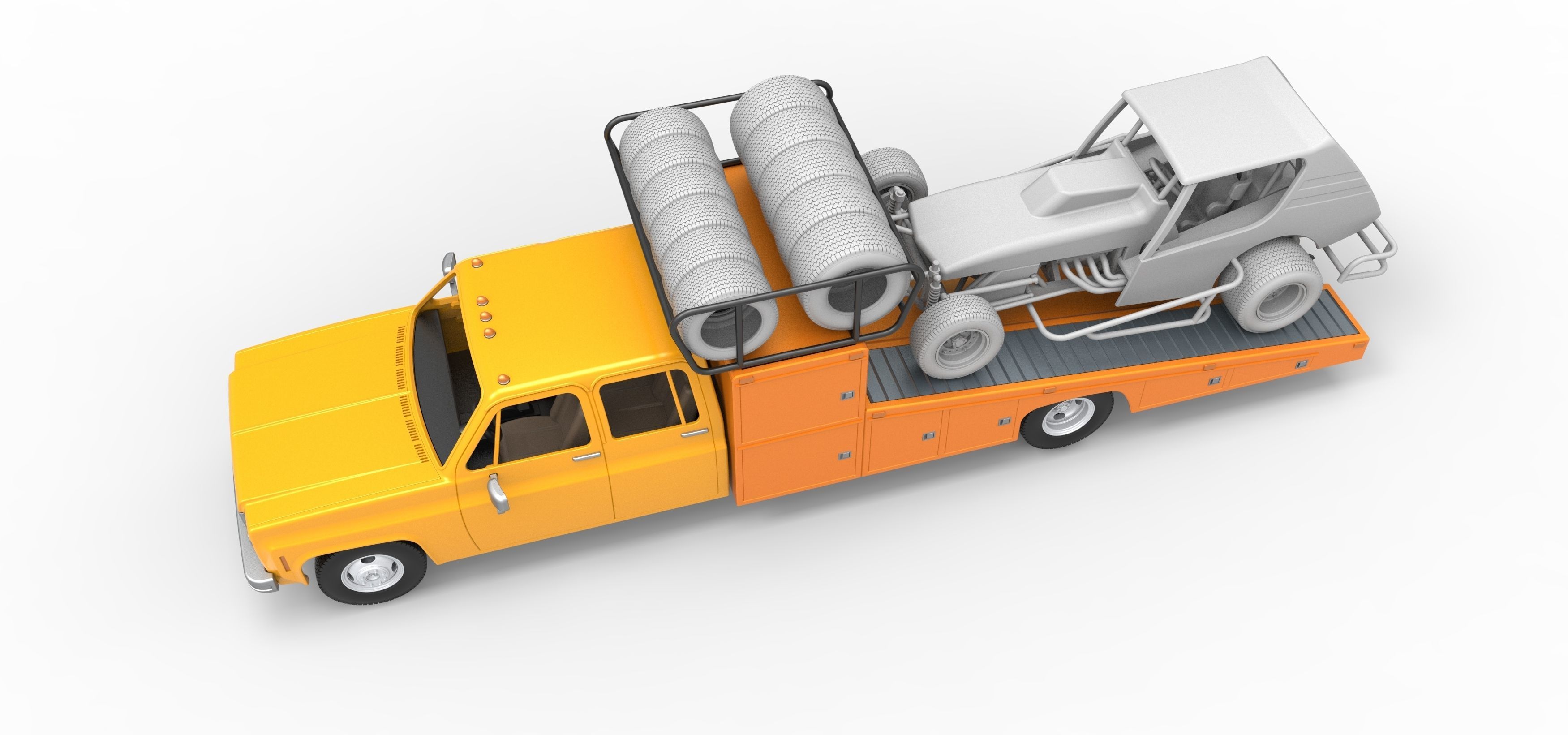 Vintage Transporter truck for Race car Scale 1 to 25 3D print model_2