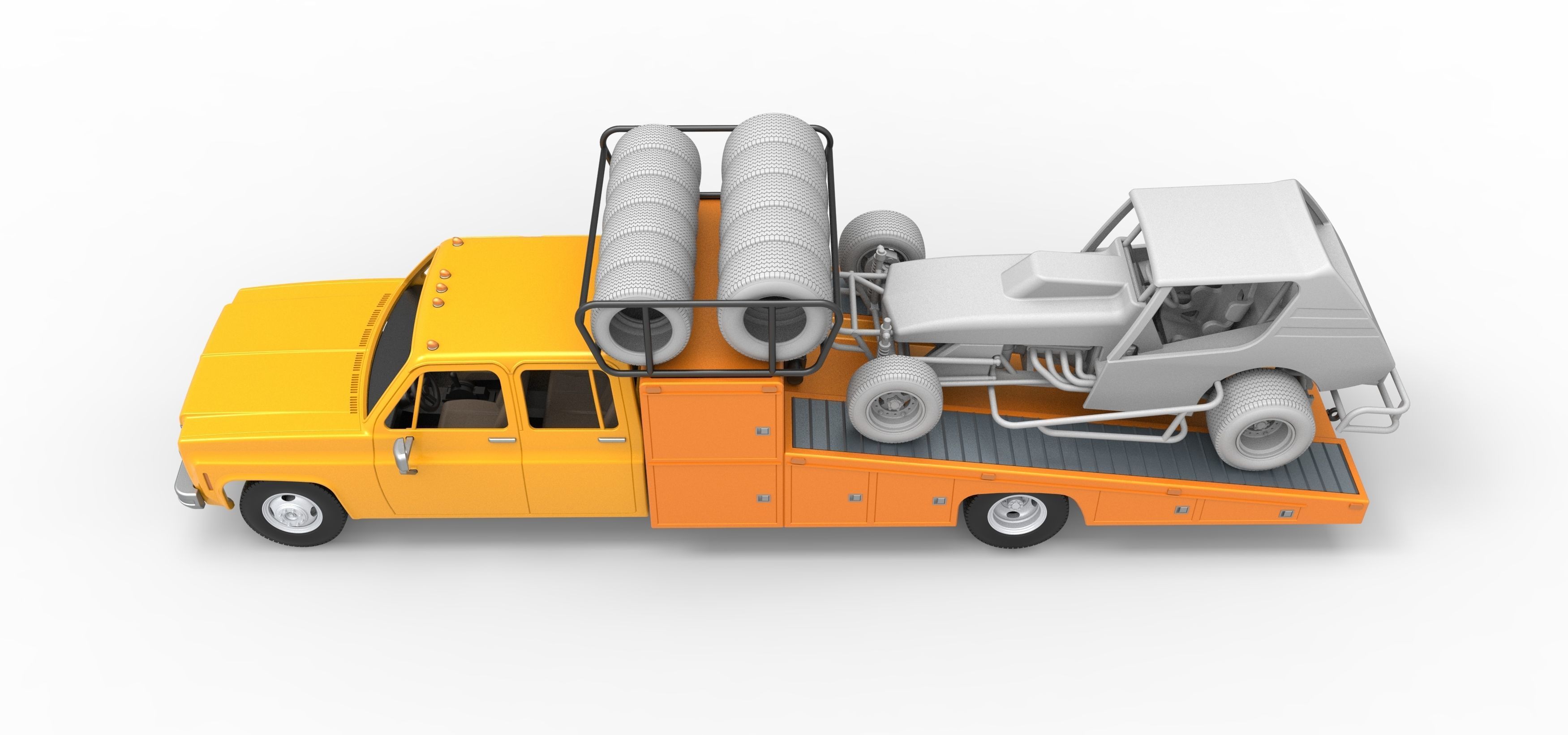 Vintage Transporter truck for Race car Scale 1 to 25 3D print model_5