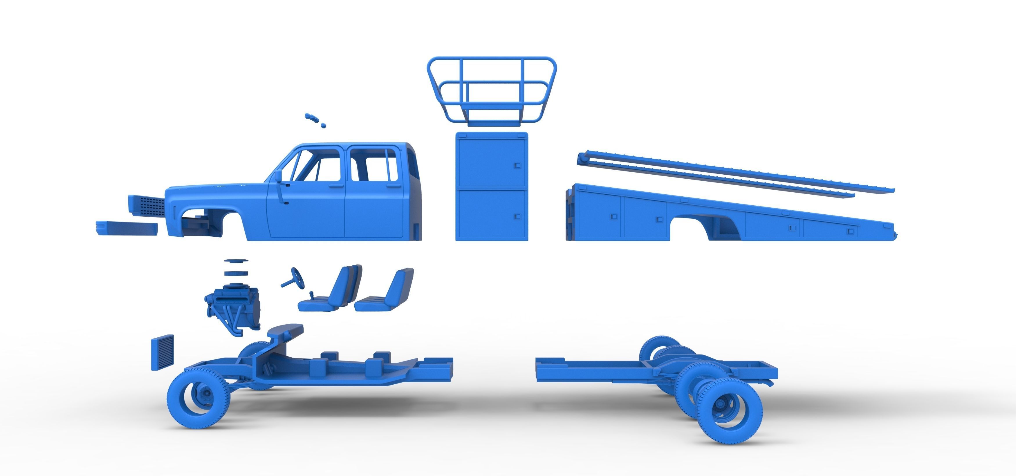 Vintage Transporter truck for Race car Scale 1 to 25 3D print model_56