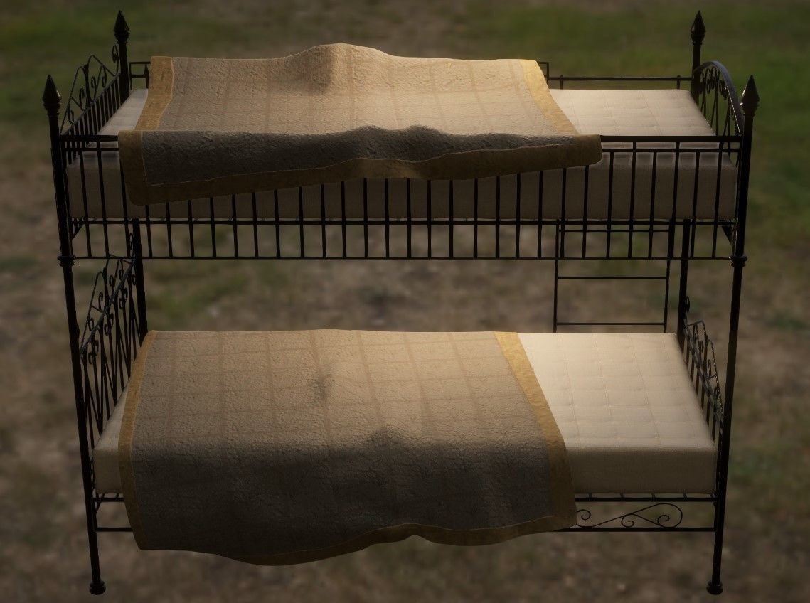 Ornate Victorian Bunk Beds - 4K PBR Low-poly 3D model_16