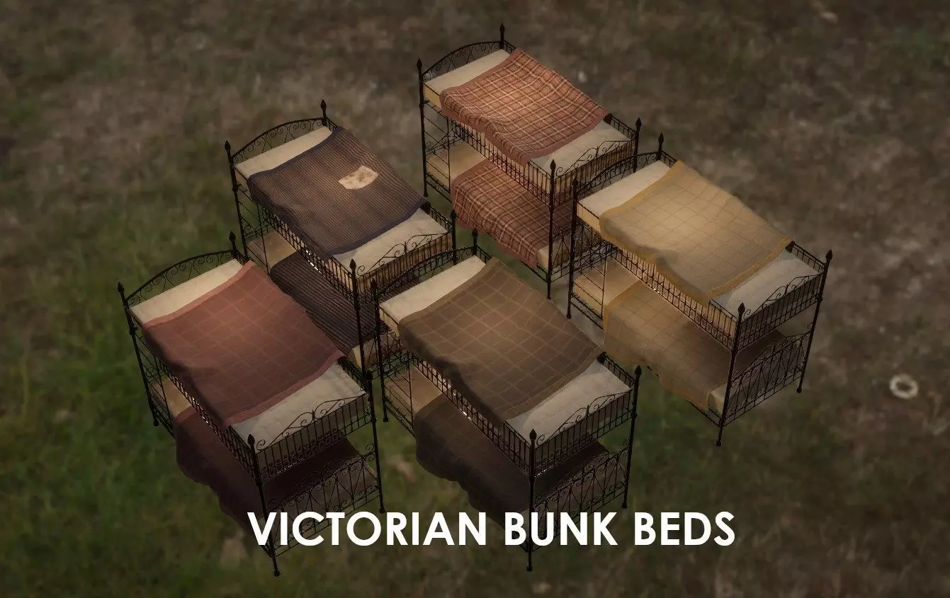 Ornate Victorian Bunk Beds - 4K PBR Low-poly 3D model_0