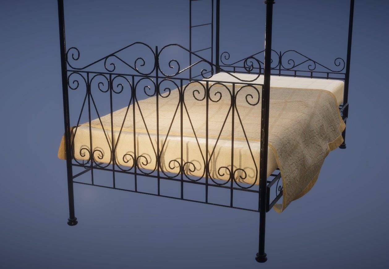 Ornate Victorian Bunk Beds - 4K PBR Low-poly 3D model_8