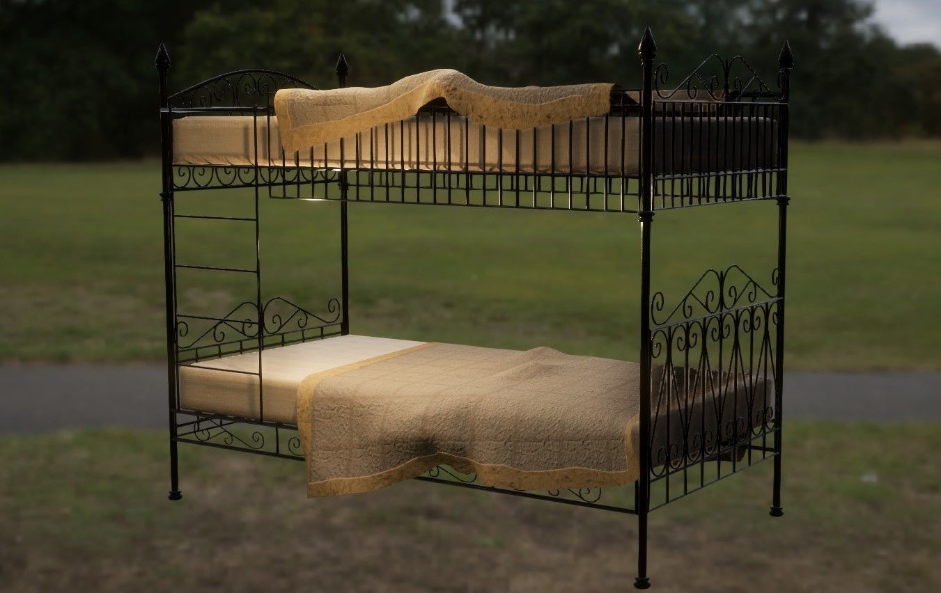 Ornate Victorian Bunk Beds - 4K PBR Low-poly 3D model_7