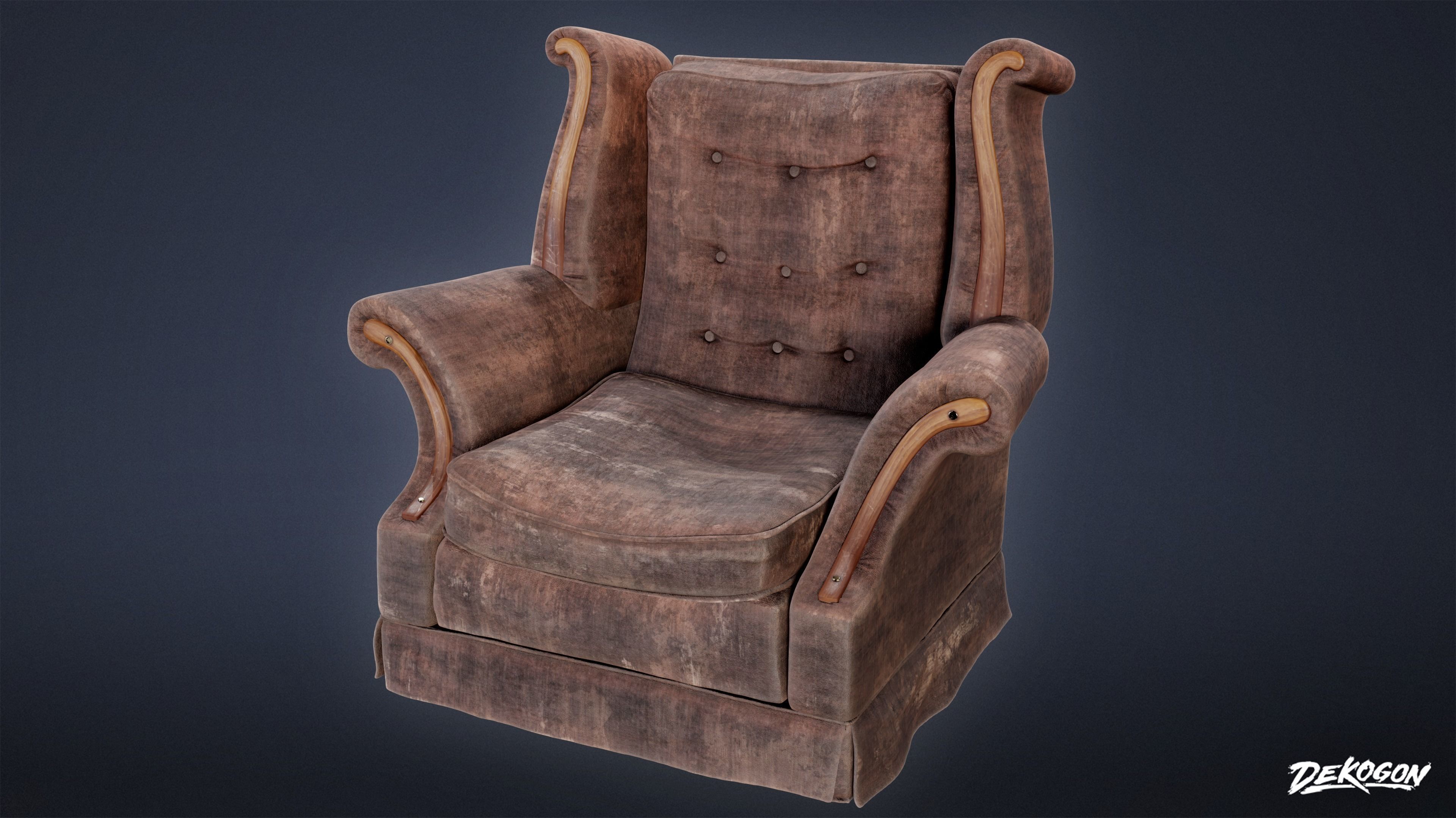 SUBURBS - Couch 22 - LOW POLY AND NANITE Low-poly 3D model_6