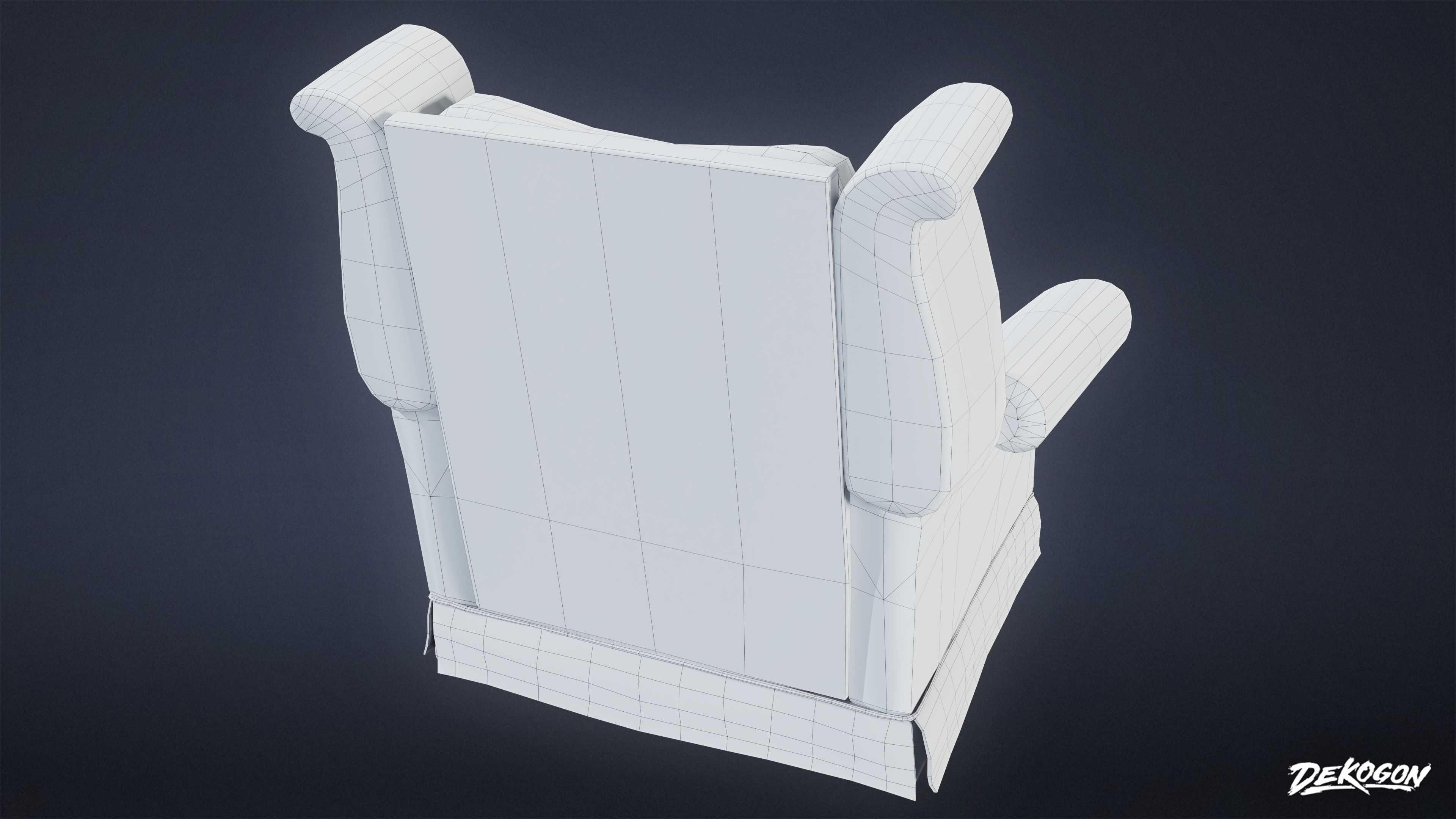 SUBURBS - Couch 22 - LOW POLY AND NANITE Low-poly 3D model_9