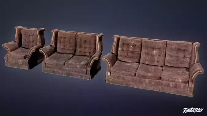 SUBURBS - Couch 22 - LOW POLY AND NANITE