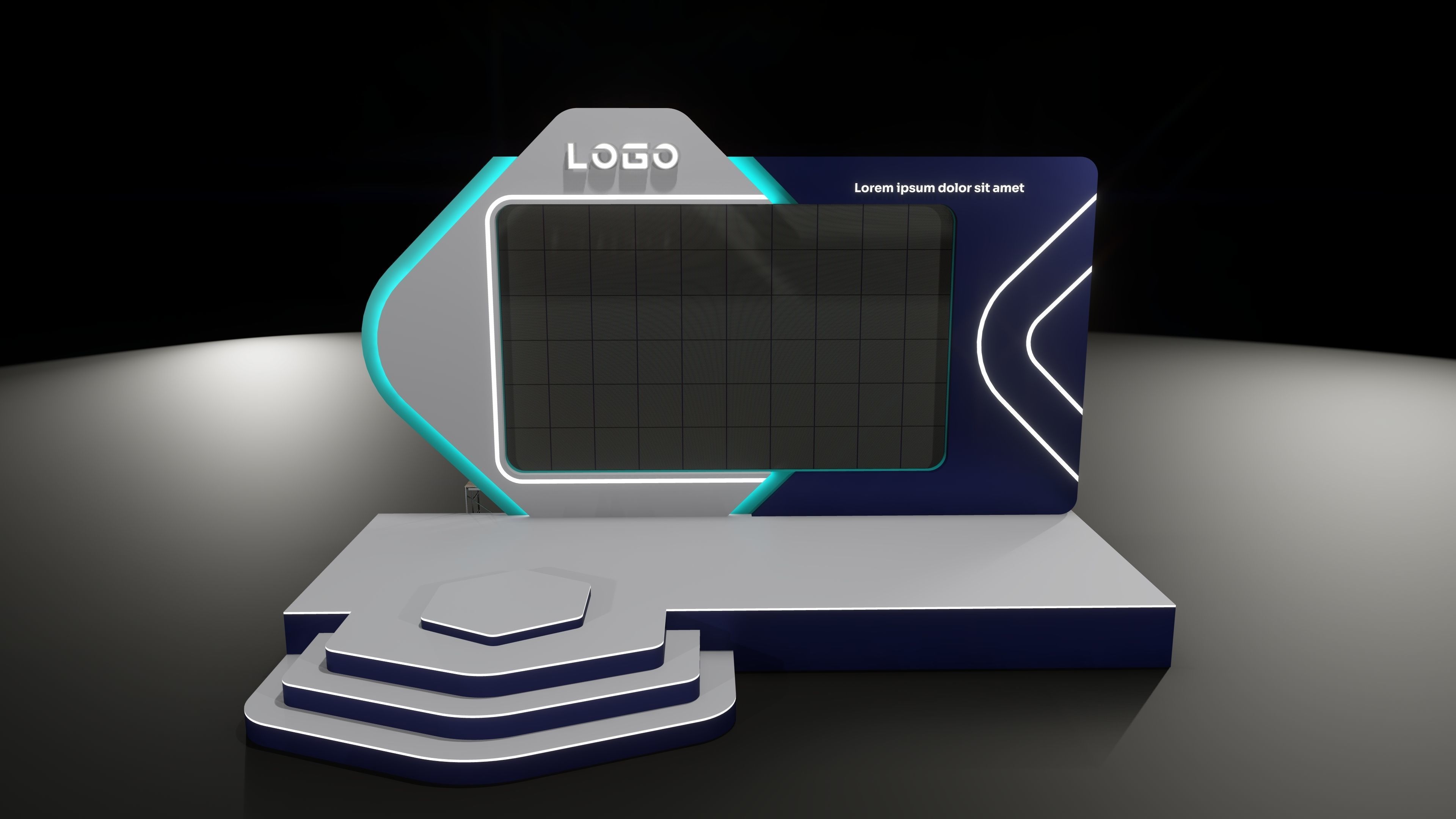 Indoor stage 001 3D model_3