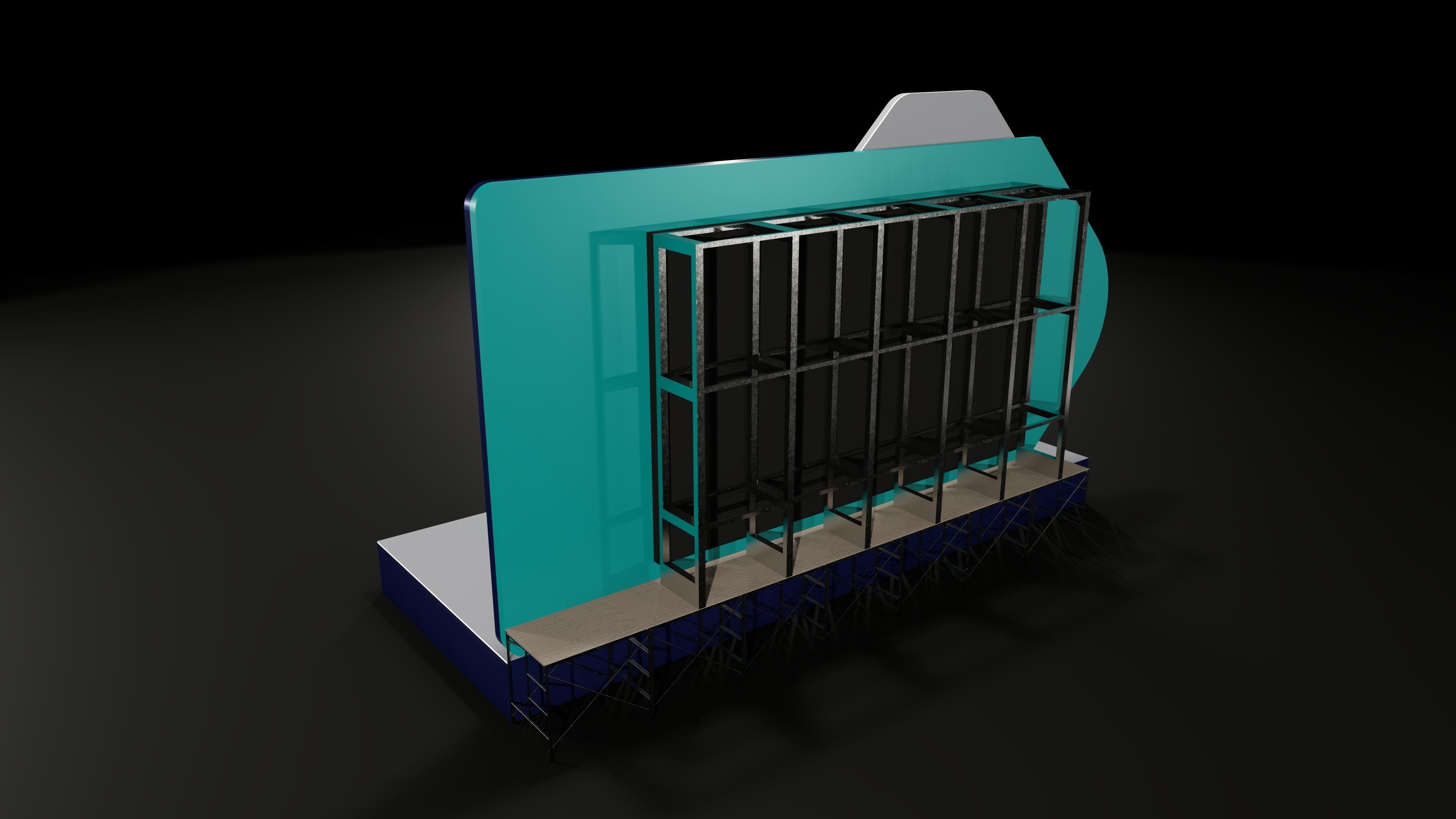 Indoor stage 001 3D model_4