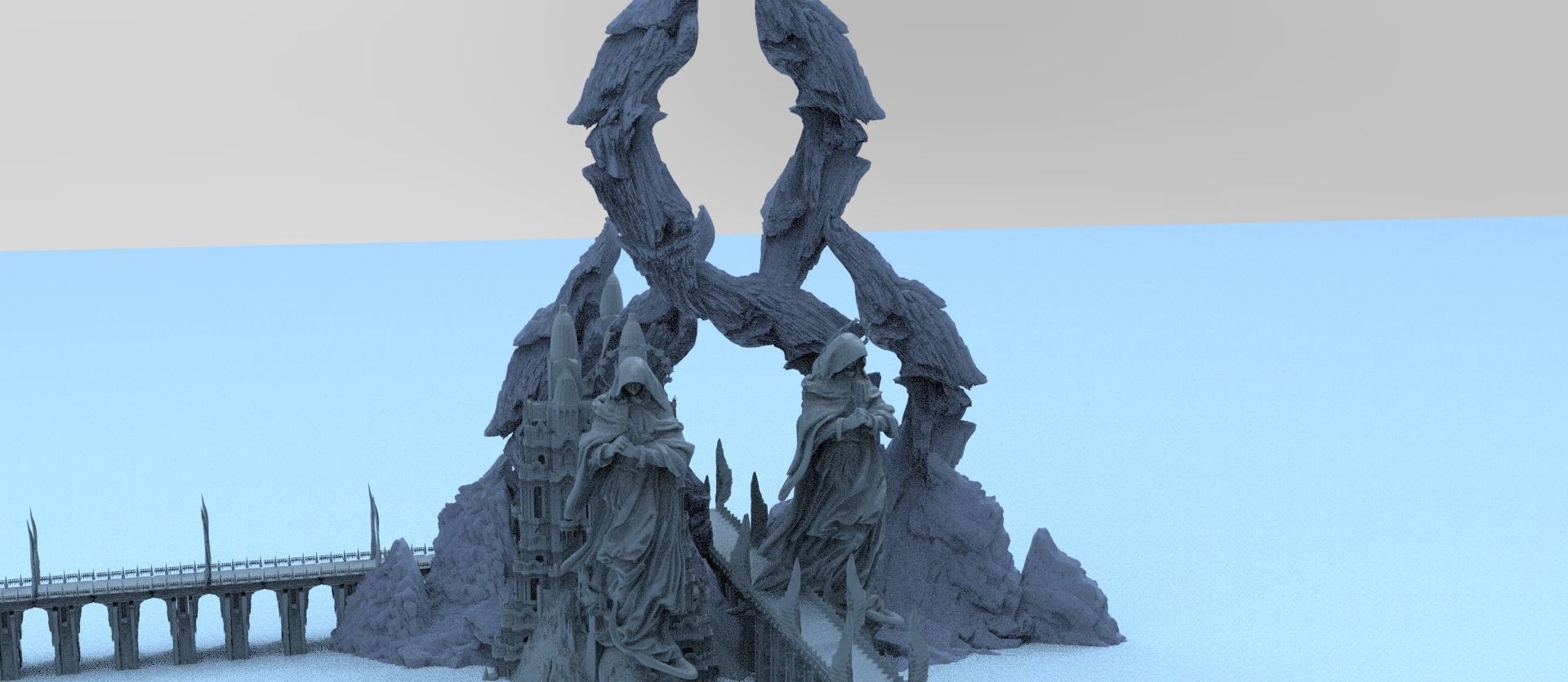 Zadkiel Grand mountain portal tower 3D model_1