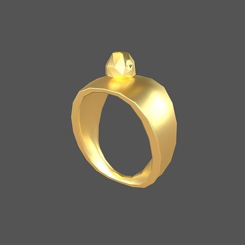 Gem Simple Ring v1 001 Low-poly 3D model