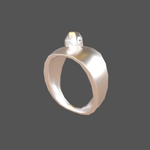 Gem Simple Ring v1 002 Low-poly 3D model