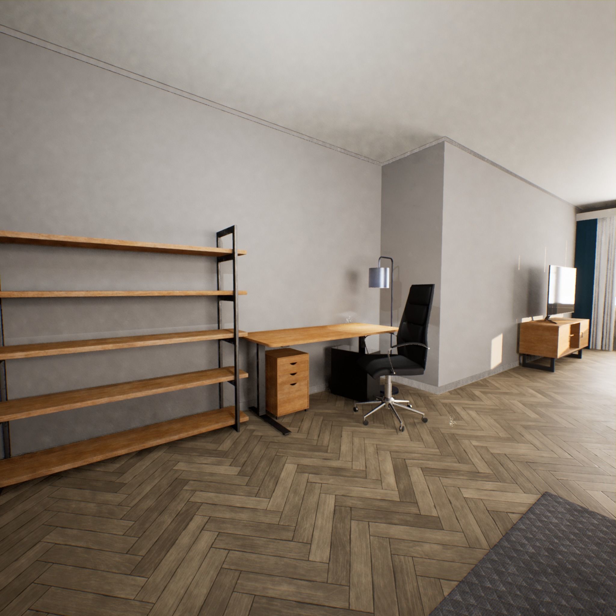 Modern Furniture Set Low-poly 3D model_2