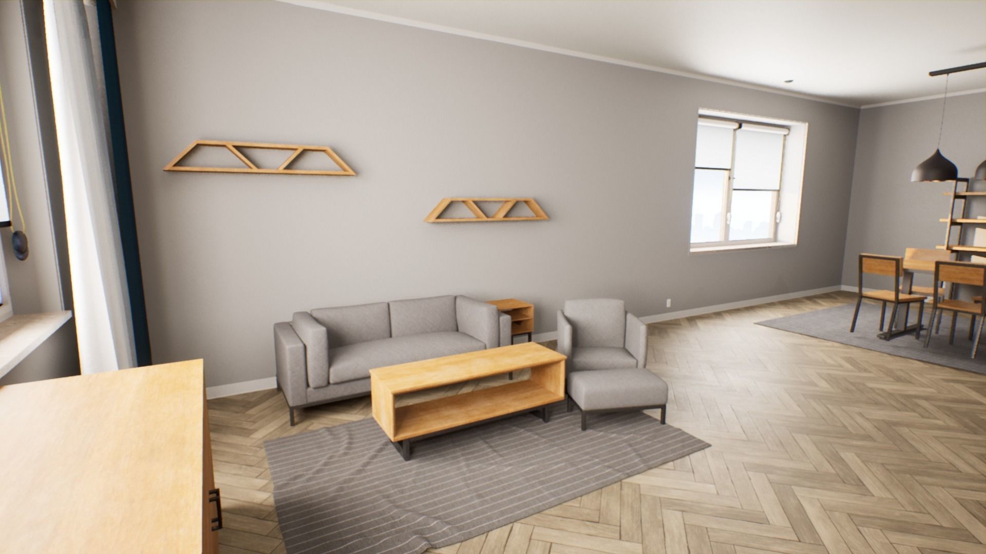 Modern Furniture Set Low-poly 3D model_4