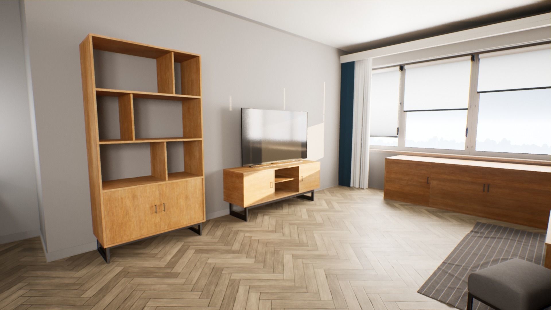 Modern Furniture Set Low-poly 3D model_3