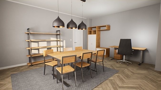 Modern Furniture Set Low-poly 3D model