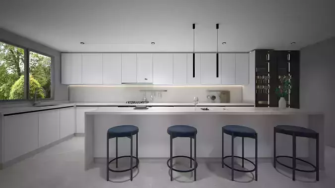 Kitchen Modern Advanced Modeling scene 3D model 3D model 