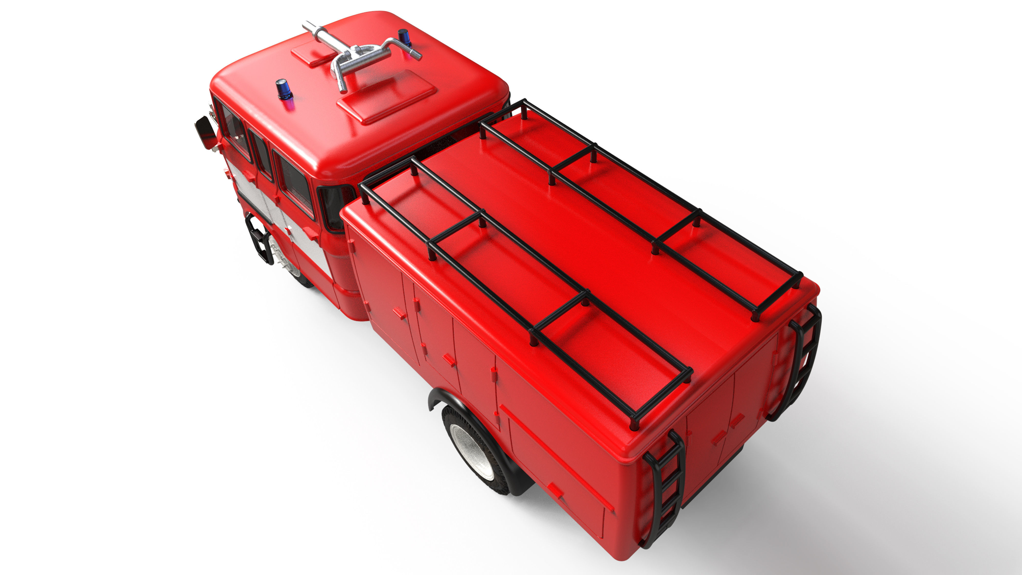 Truck DDR 1969 IFA W50 TLF16 tanker feuerwehr 3d stl  3D print model_8