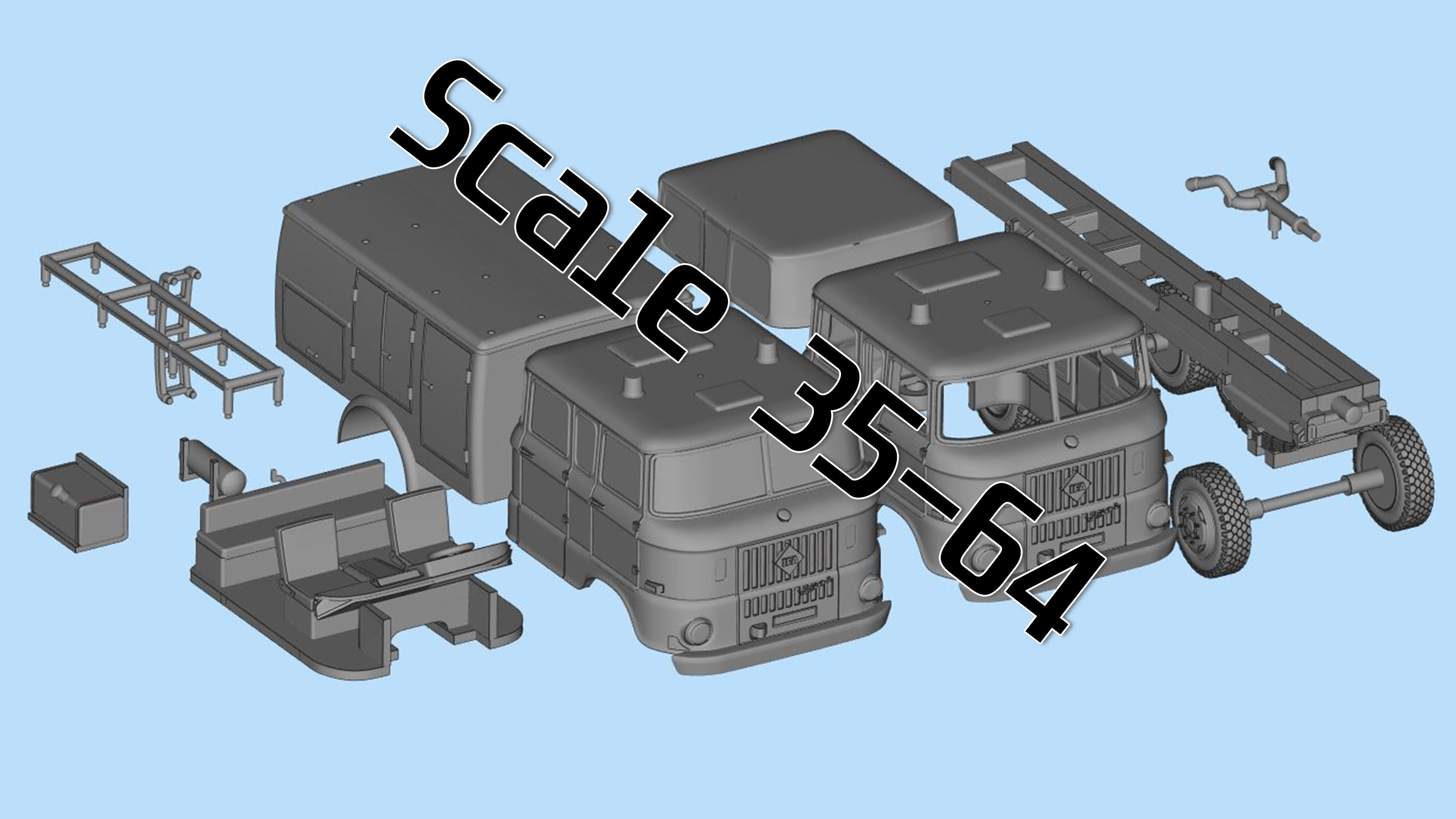 Truck DDR 1969 IFA W50 TLF16 tanker feuerwehr 3d stl  3D print model_3