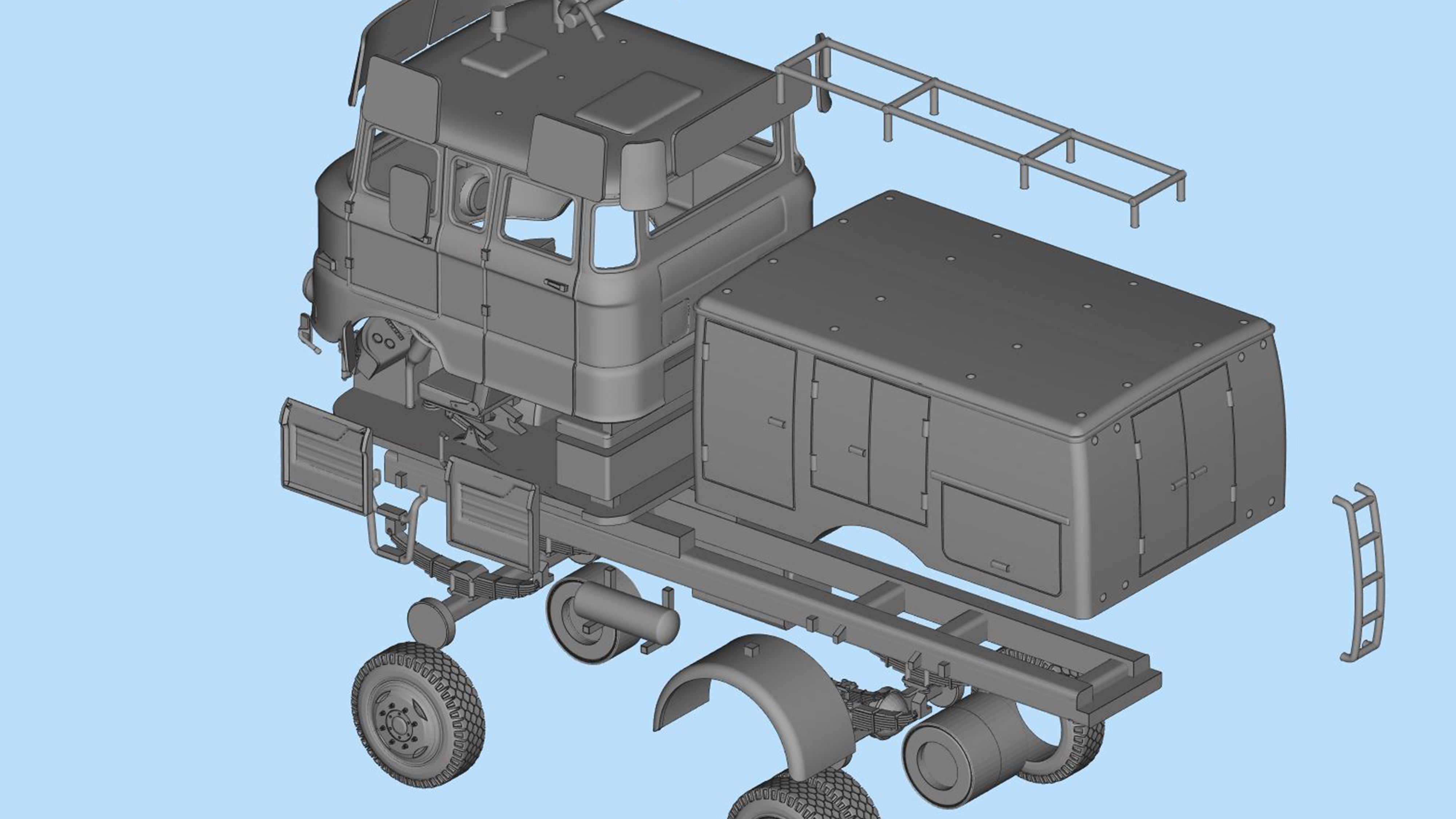 Truck DDR 1969 IFA W50 TLF16 tanker feuerwehr 3d stl  3D print model_12