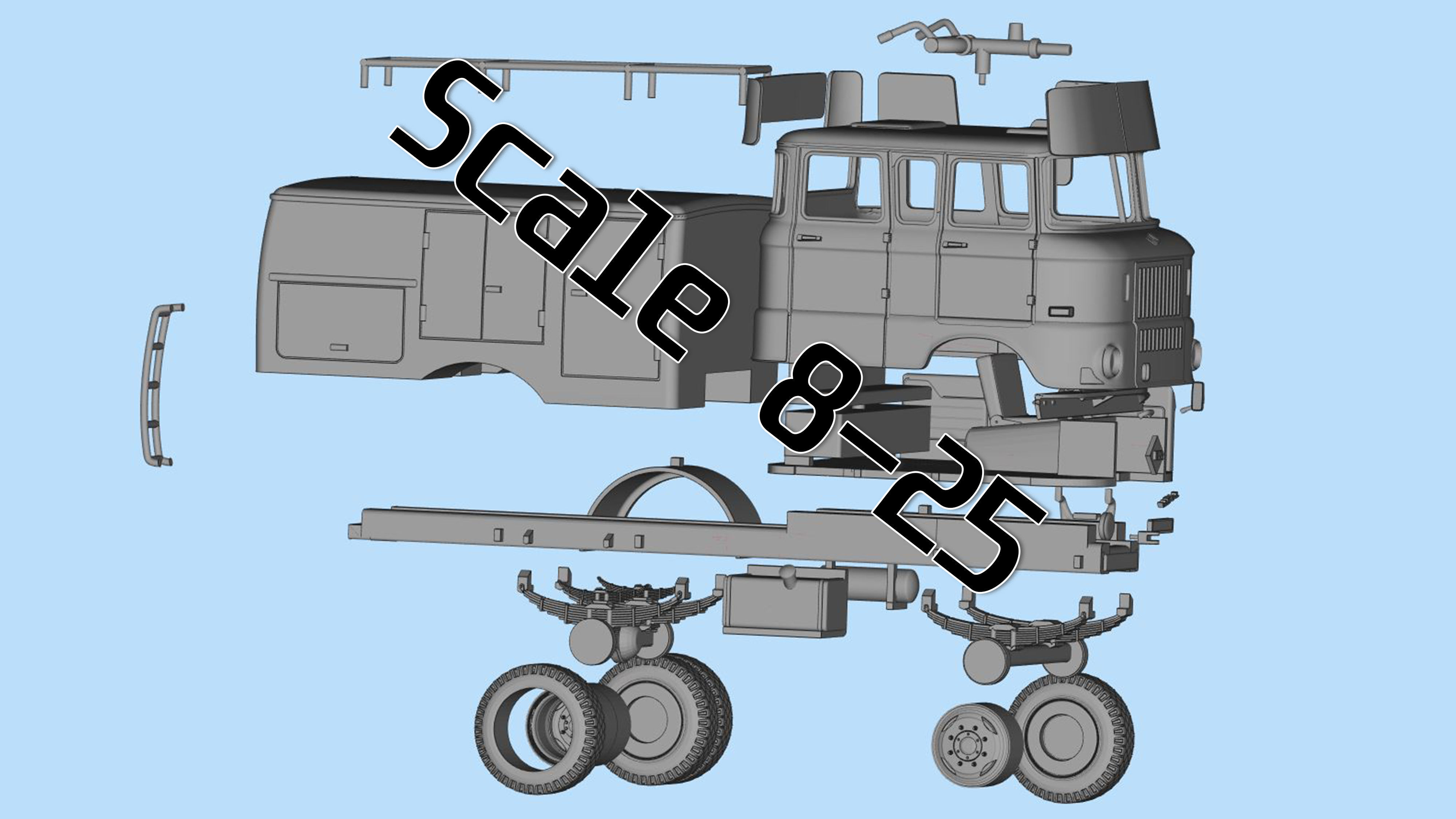 Truck DDR 1969 IFA W50 TLF16 tanker feuerwehr 3d stl  3D print model_2