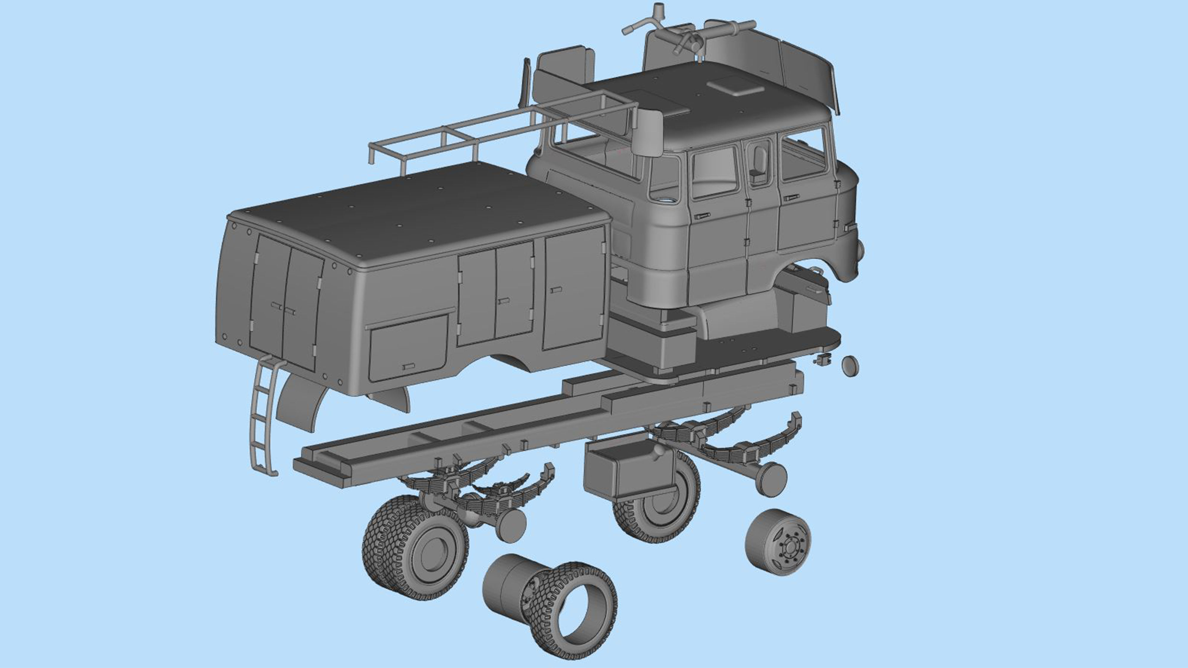 Truck DDR 1969 IFA W50 TLF16 tanker feuerwehr 3d stl  3D print model_10