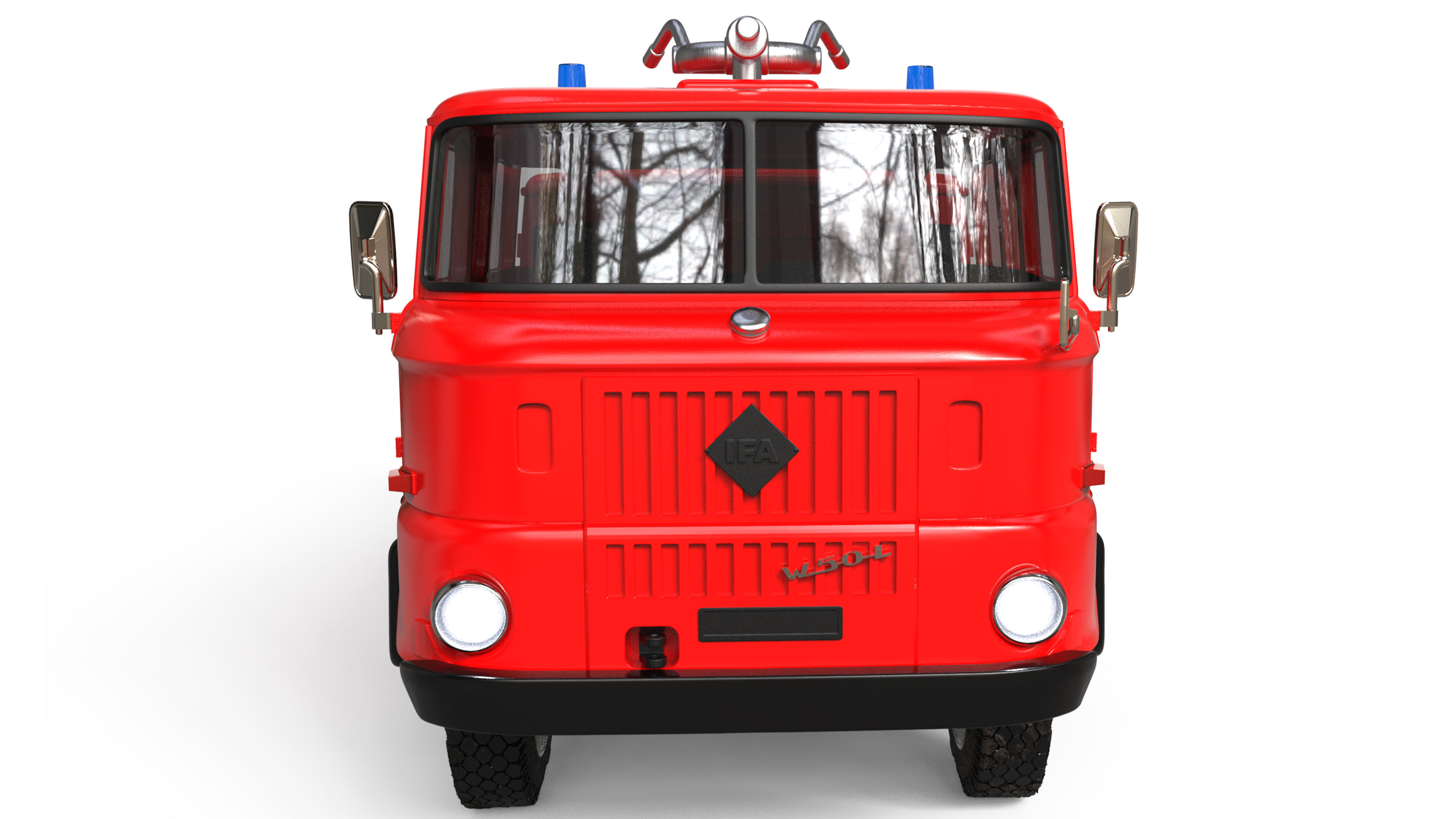 Truck DDR 1969 IFA W50 TLF16 tanker feuerwehr 3d stl  3D print model_9