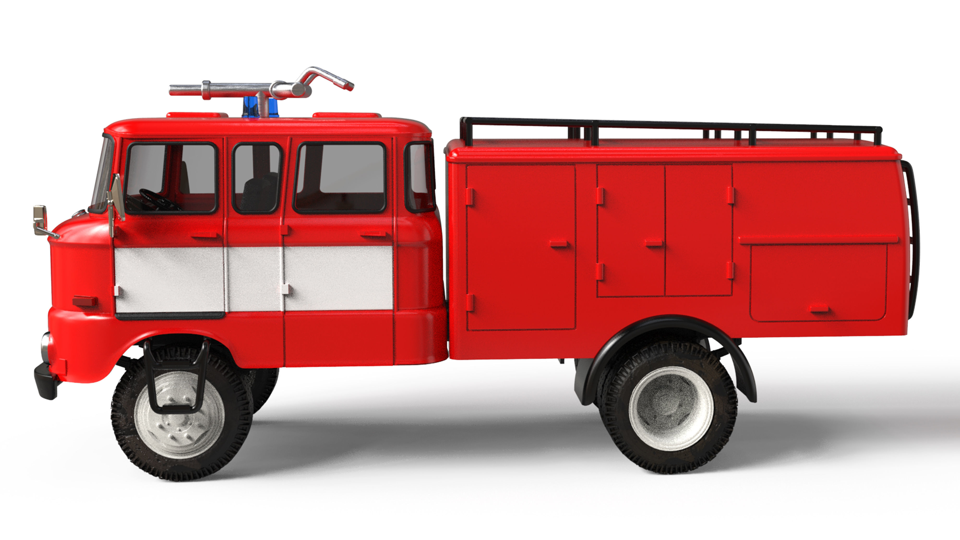 Truck DDR 1969 IFA W50 TLF16 tanker feuerwehr 3d stl  3D print model_4