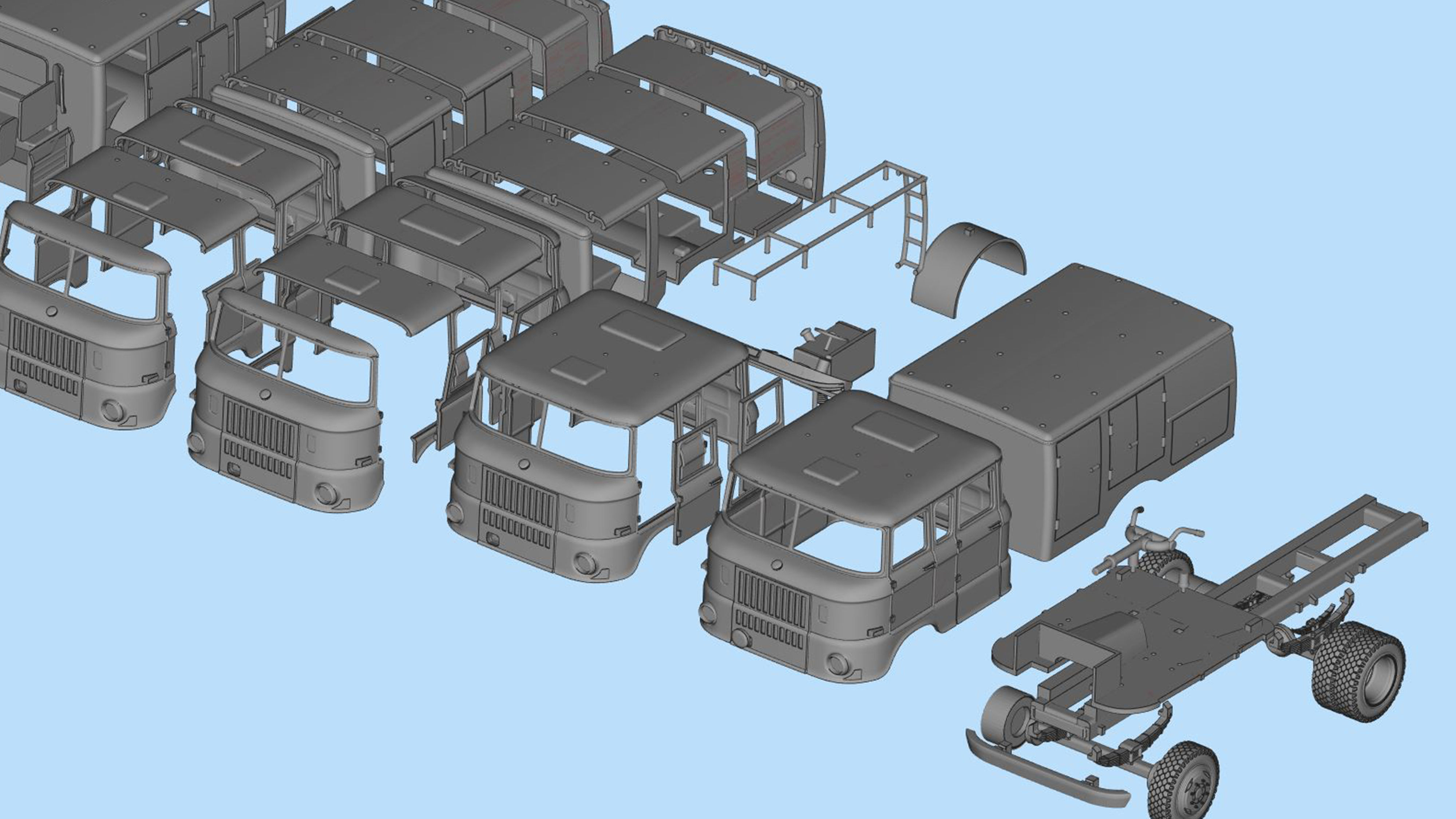 Truck DDR 1969 IFA W50 TLF16 tanker feuerwehr 3d stl  3D print model_14
