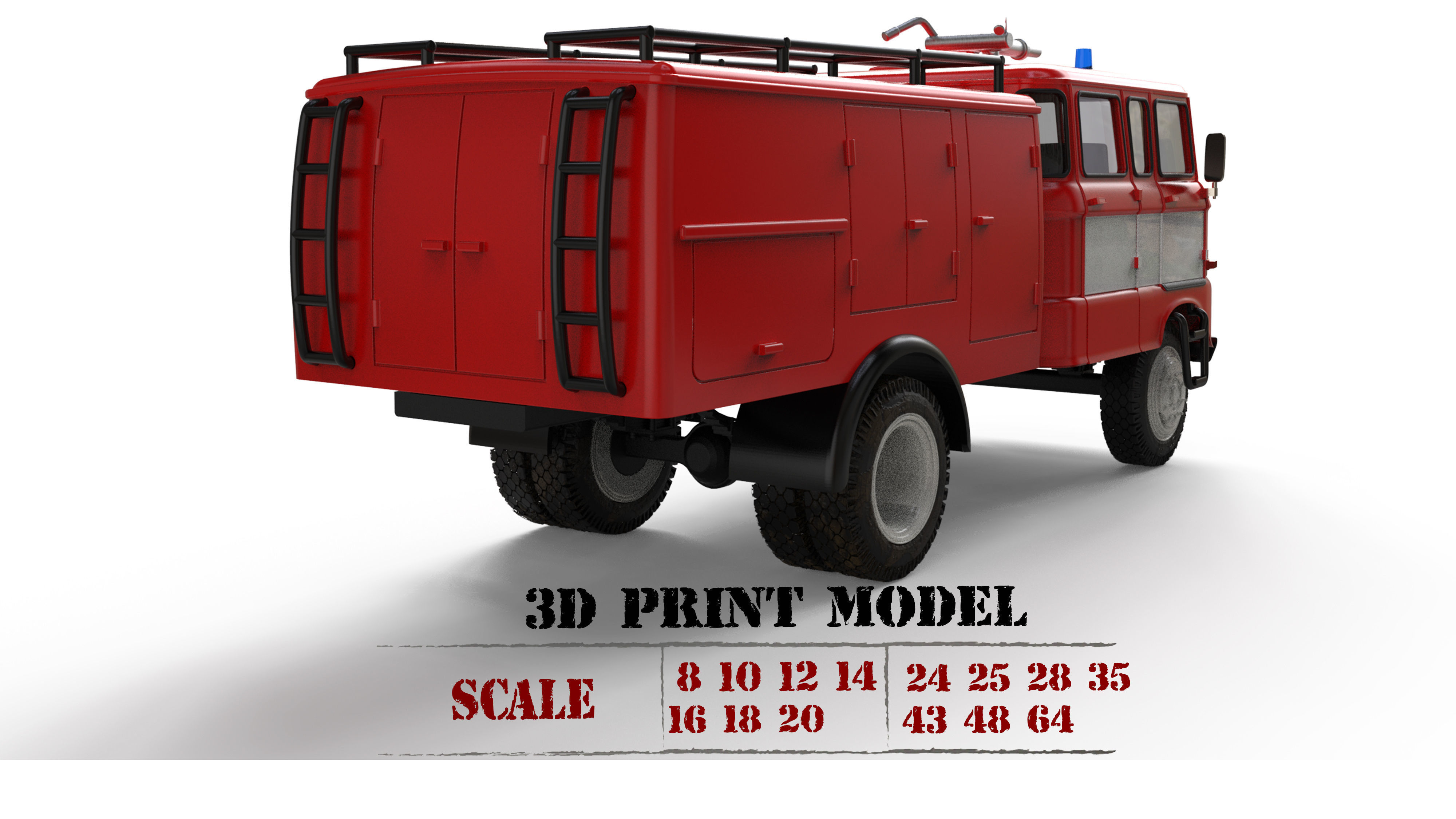 Truck DDR 1969 IFA W50 TLF16 tanker feuerwehr 3d stl  3D print model_1