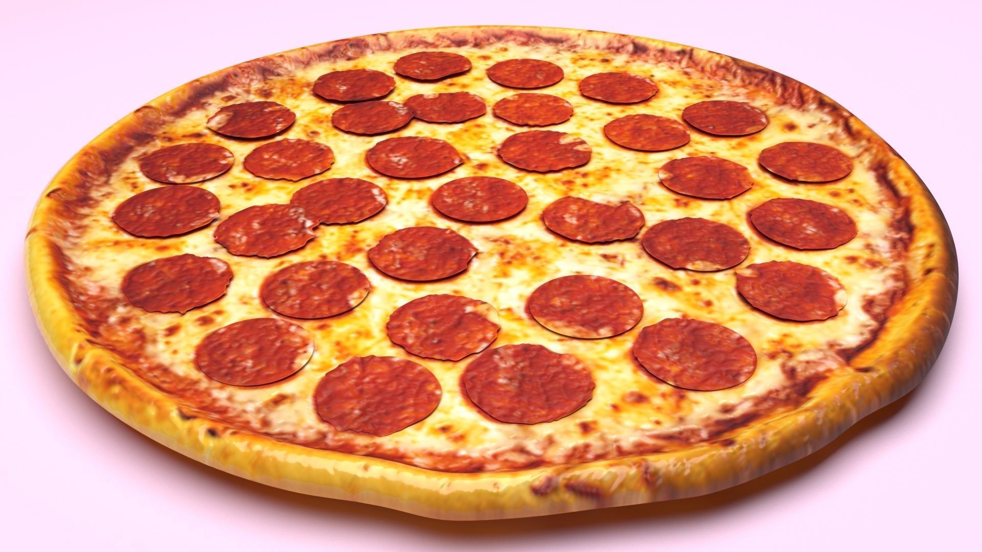 Pepperoni Pizza 3D model_5