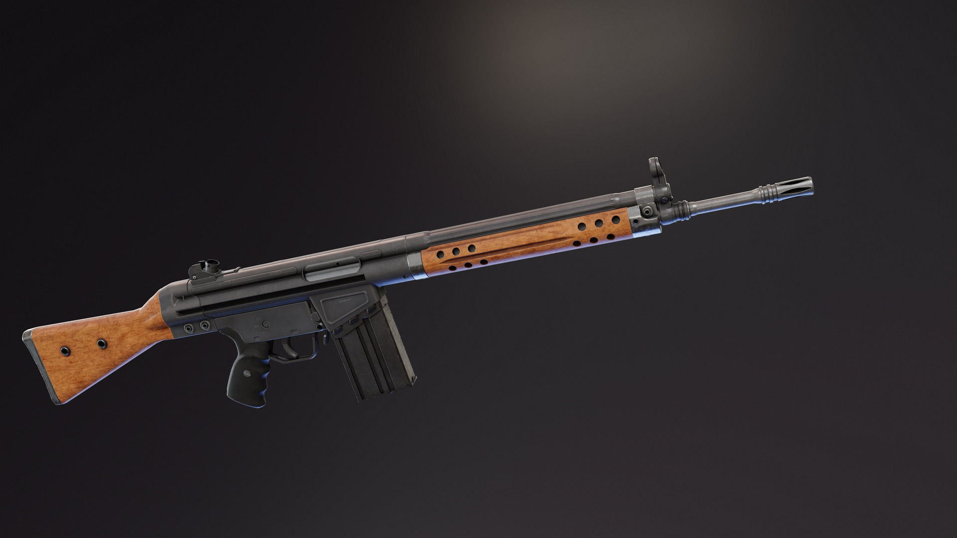 HK G3 Battle Rifle Low-poly 3D model_10